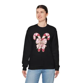 Candy Cane Womenswear Christmas Crewneck Cotton Sweatshirt