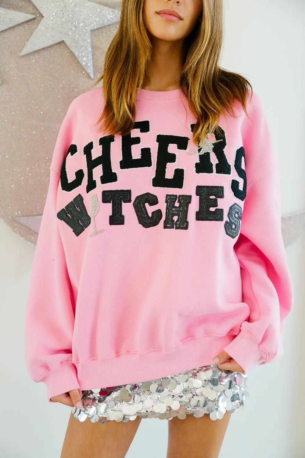 CHEERS WITCHES PINK PULLOVER