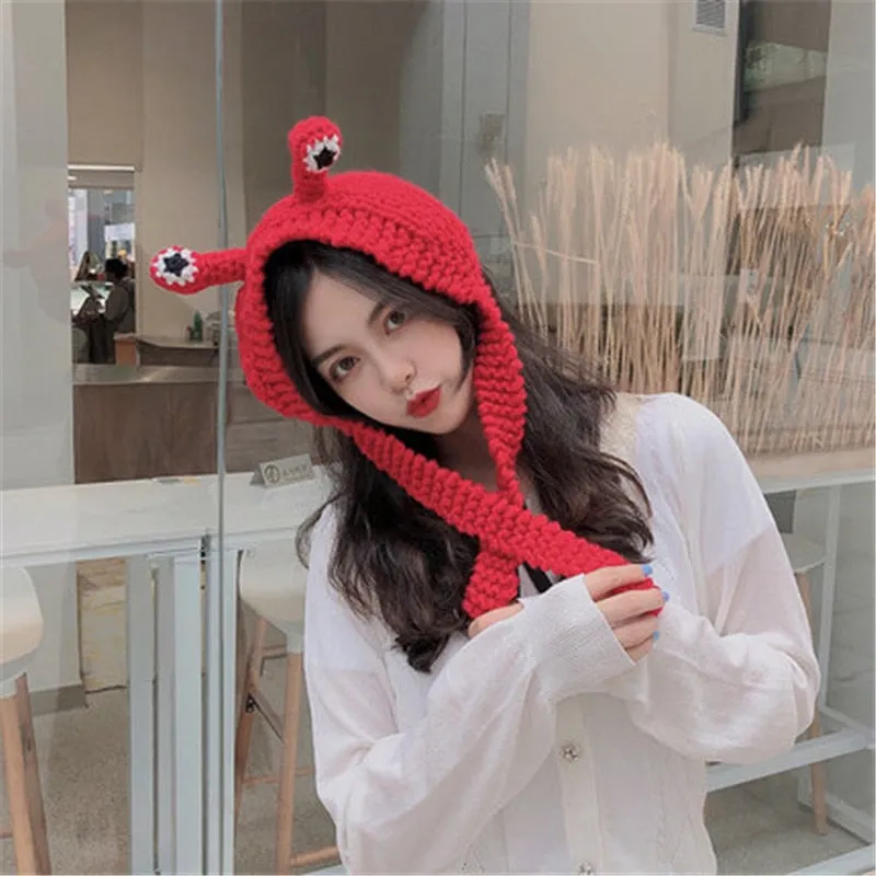 Christmas Gift Winter Skullies 2022 Women Frog Hat Crochet Knitted Hat Costume Beanie Hats Cap Women Gift Baby Anime Hat Photography Prop Party