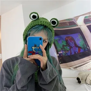 Christmas Gift Winter Skullies 2022 Women Frog Hat Crochet Knitted Hat Costume Beanie Hats Cap Women Gift Baby Anime Hat Photography Prop Party