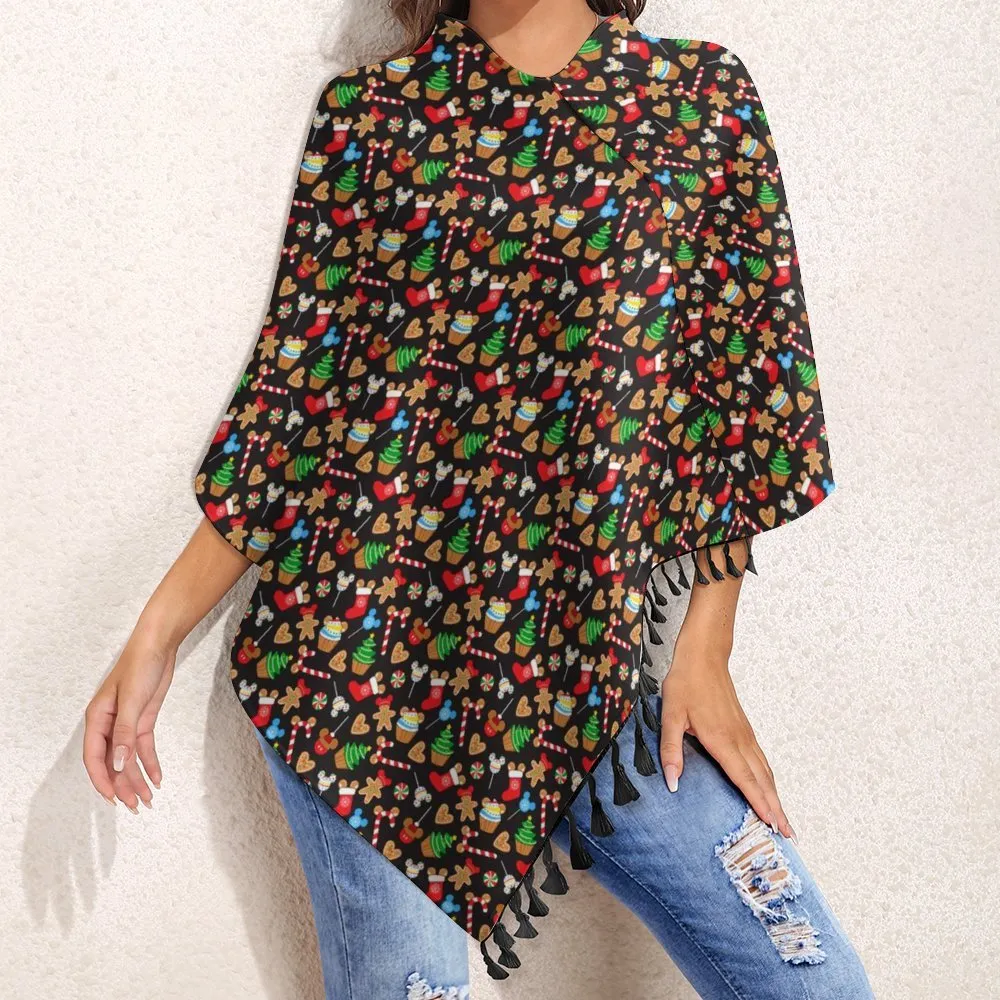 Christmas Snacks Tassel Cape