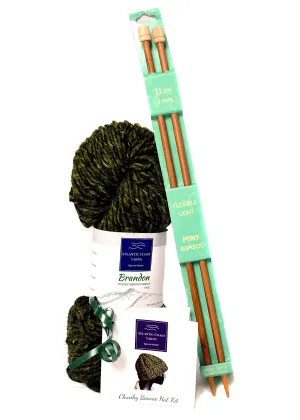 Chunky Atlantic Fishermans Beanie Kit (Unisex) - Green