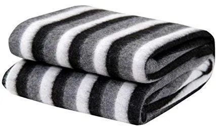 CK CREATION Single Bed Donation Woollen Standard Polo Blanket (Black and White) 1 pcs