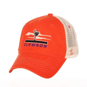 Clemson Tigers Zephyr Orange "Destination" Palmetto Tree Mesh Adj. Relax Hat Cap