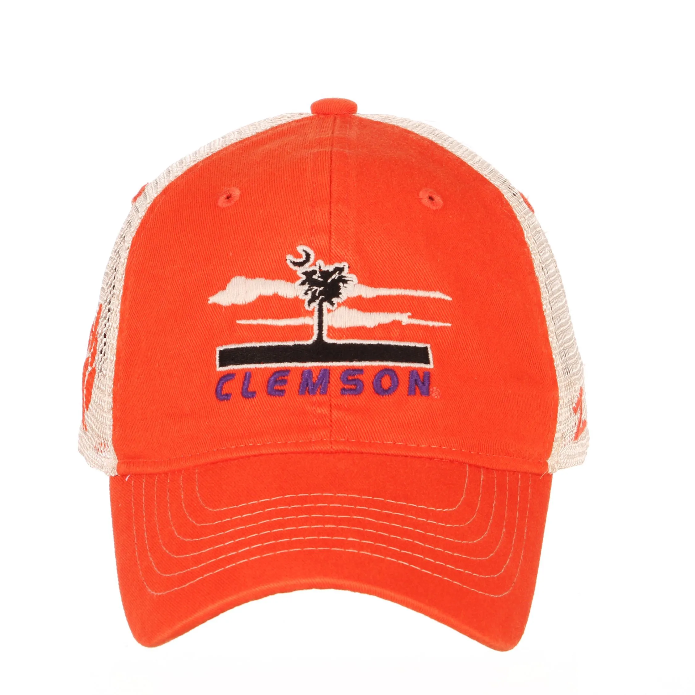 Clemson Tigers Zephyr Orange "Destination" Palmetto Tree Mesh Adj. Relax Hat Cap