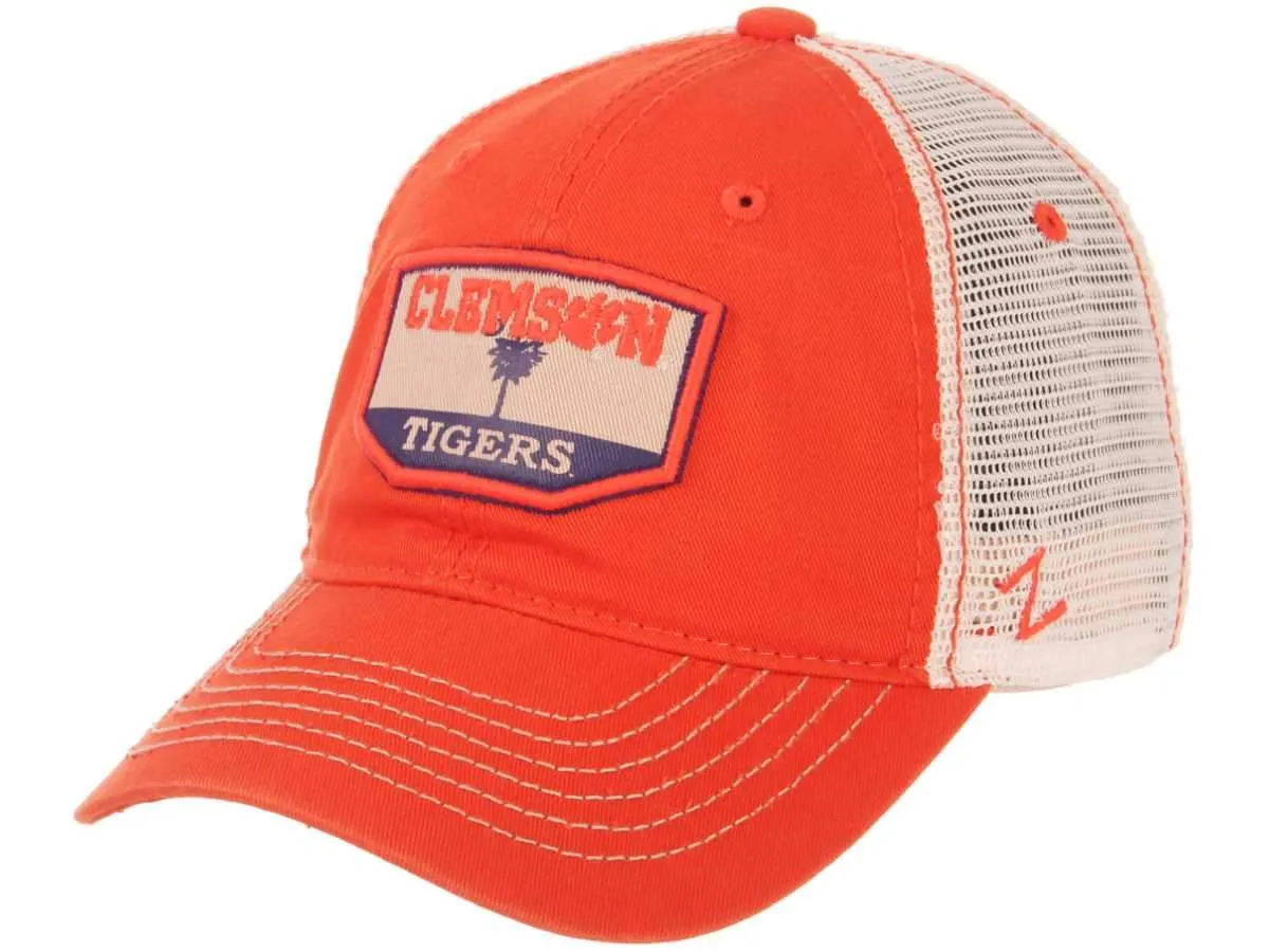 Clemson Tigers Zephyr Orange "Trademark" Palmetto Tree Mesh Adj. Slouch Hat Cap