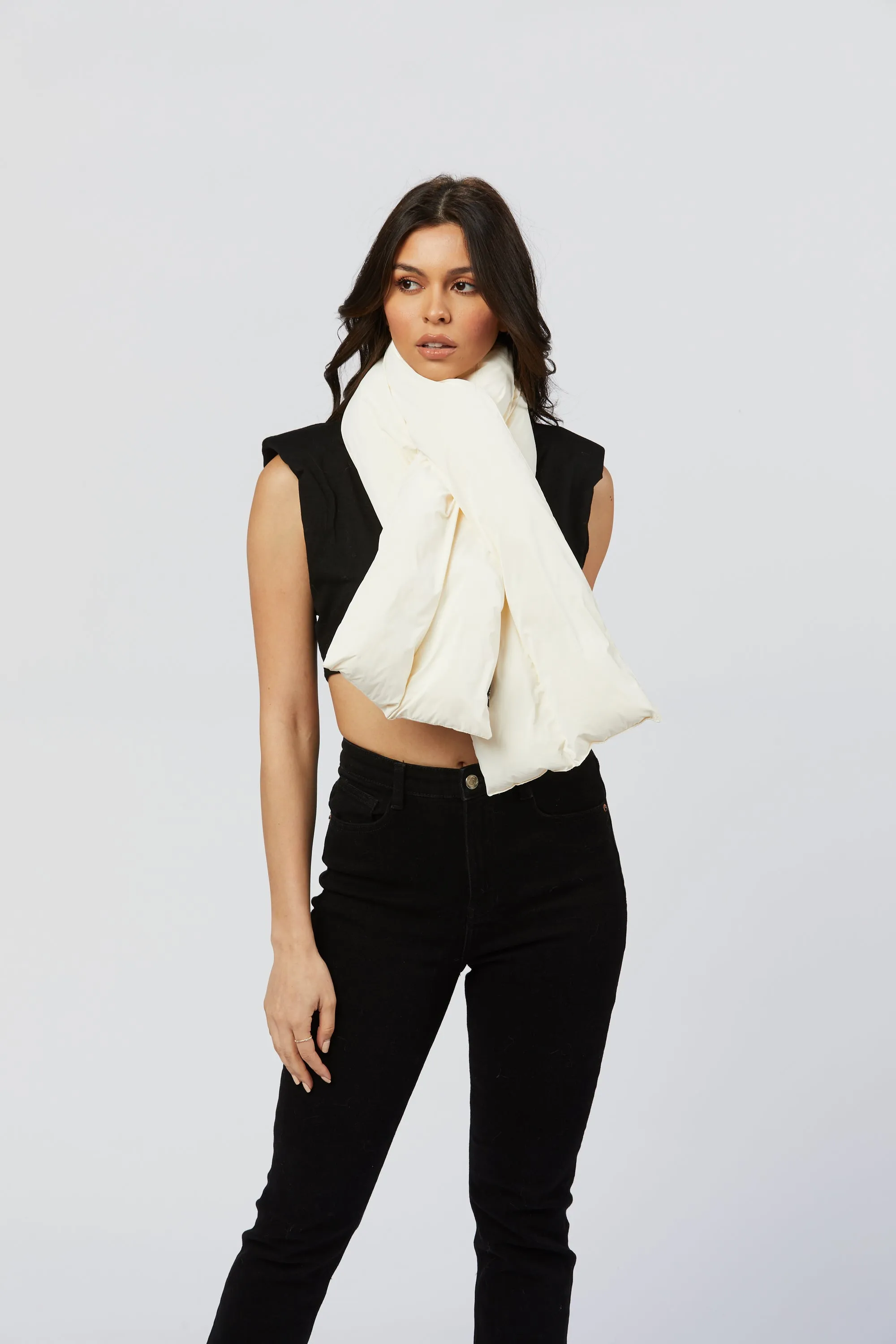 Cream Puffer Scarf