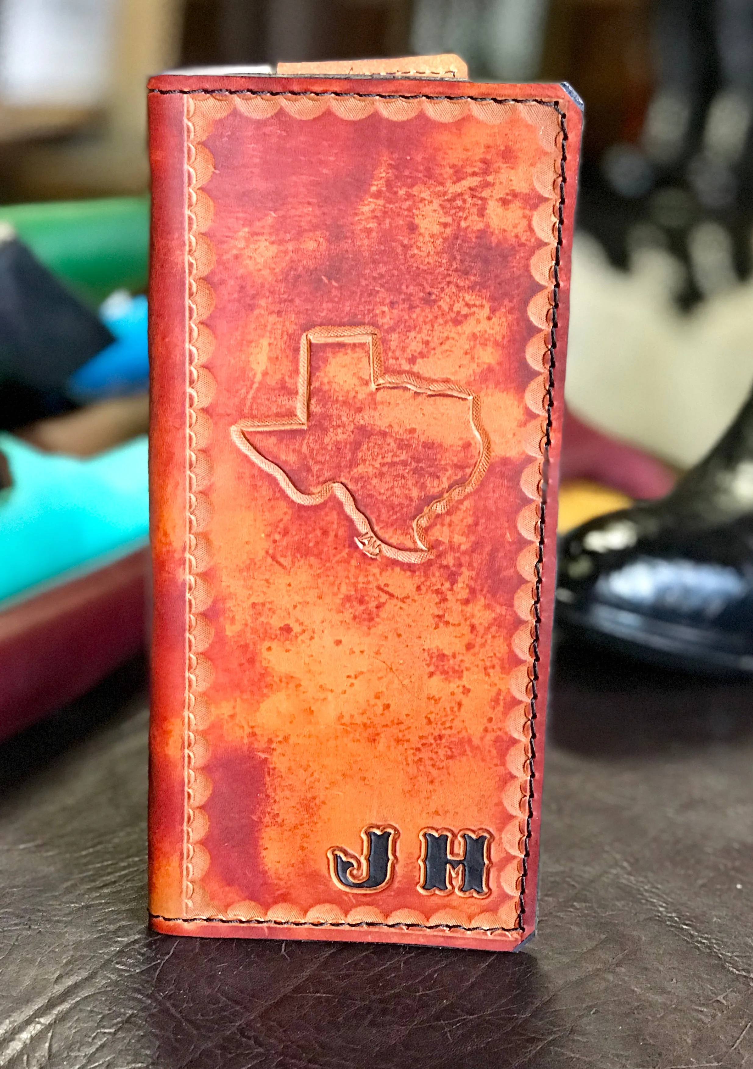 Custom Leather Tally Book (Hand-Tooled in Color)