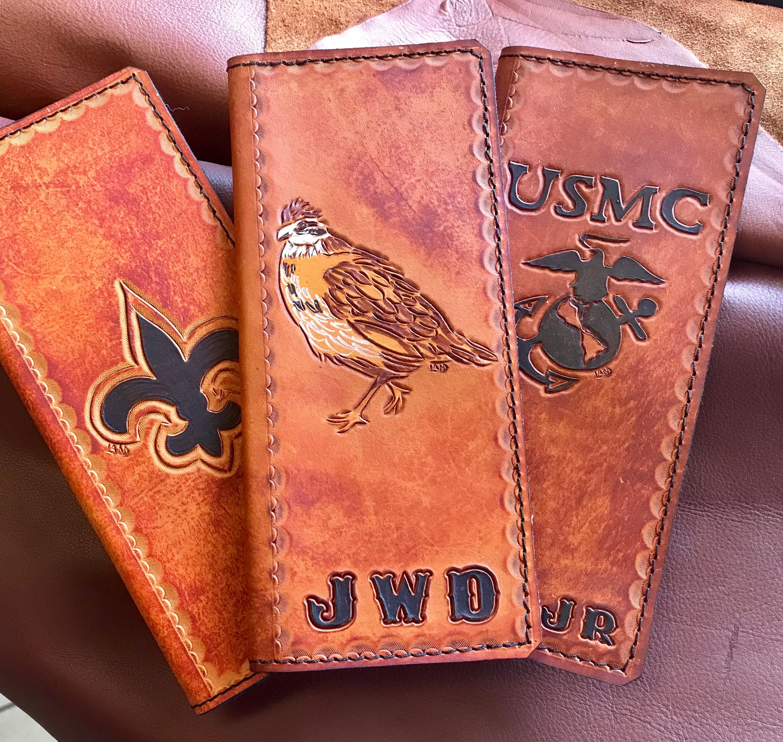 Custom Leather Tally Book (Hand-Tooled in Color)