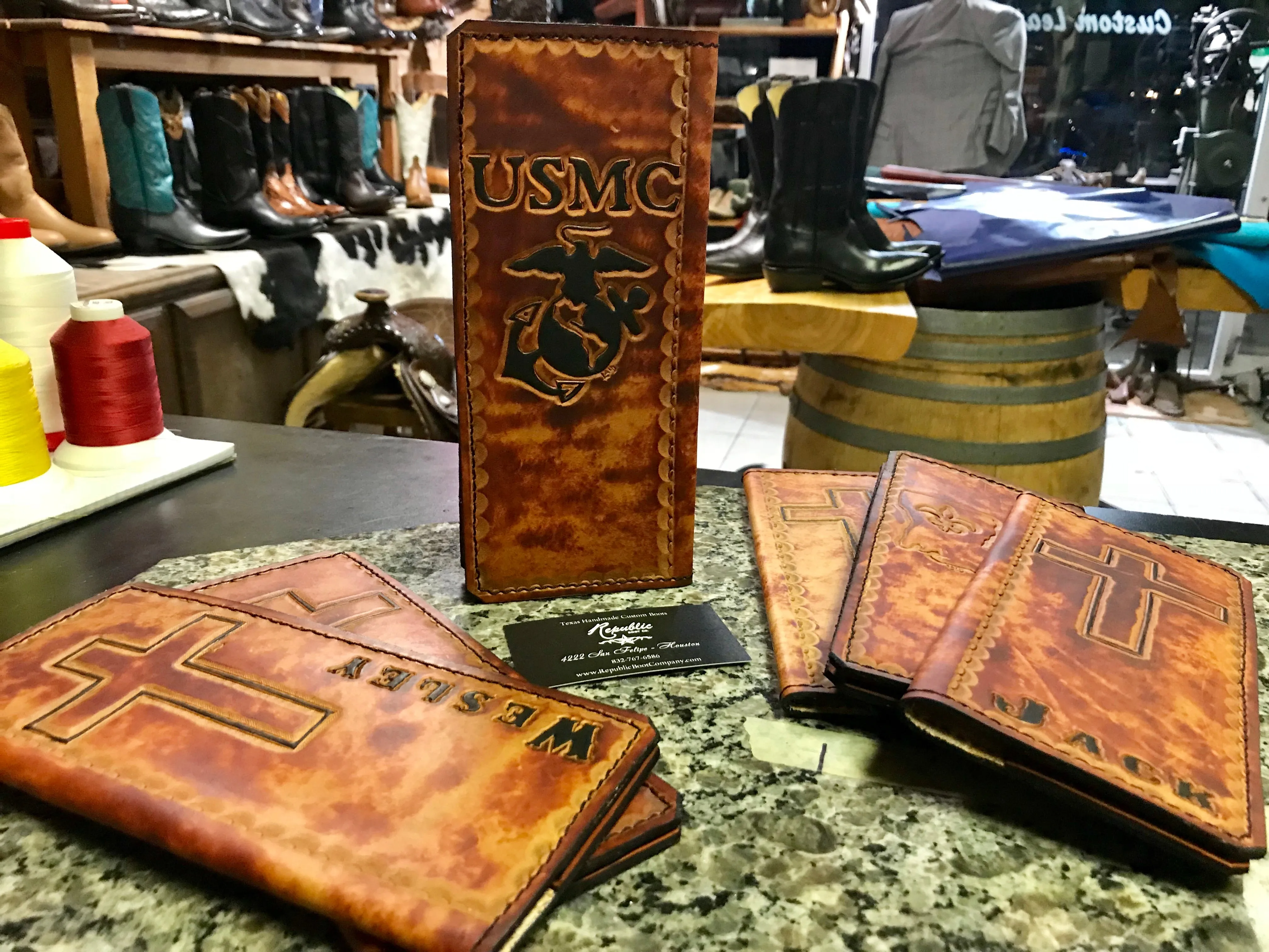 Custom Leather Tally Book (Hand-Tooled in Color)