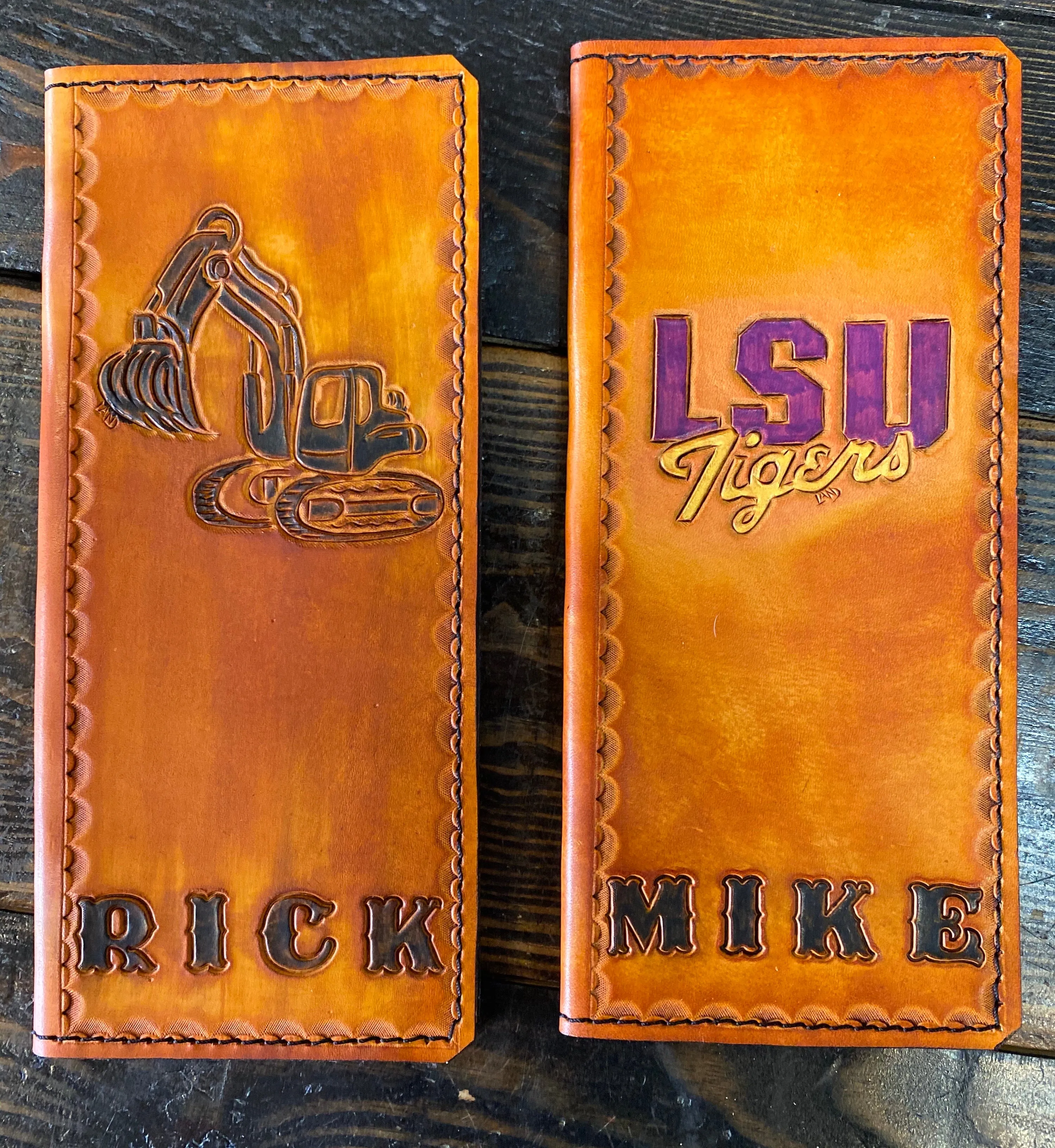 Custom Leather Tally Book (Hand-Tooled in Color)