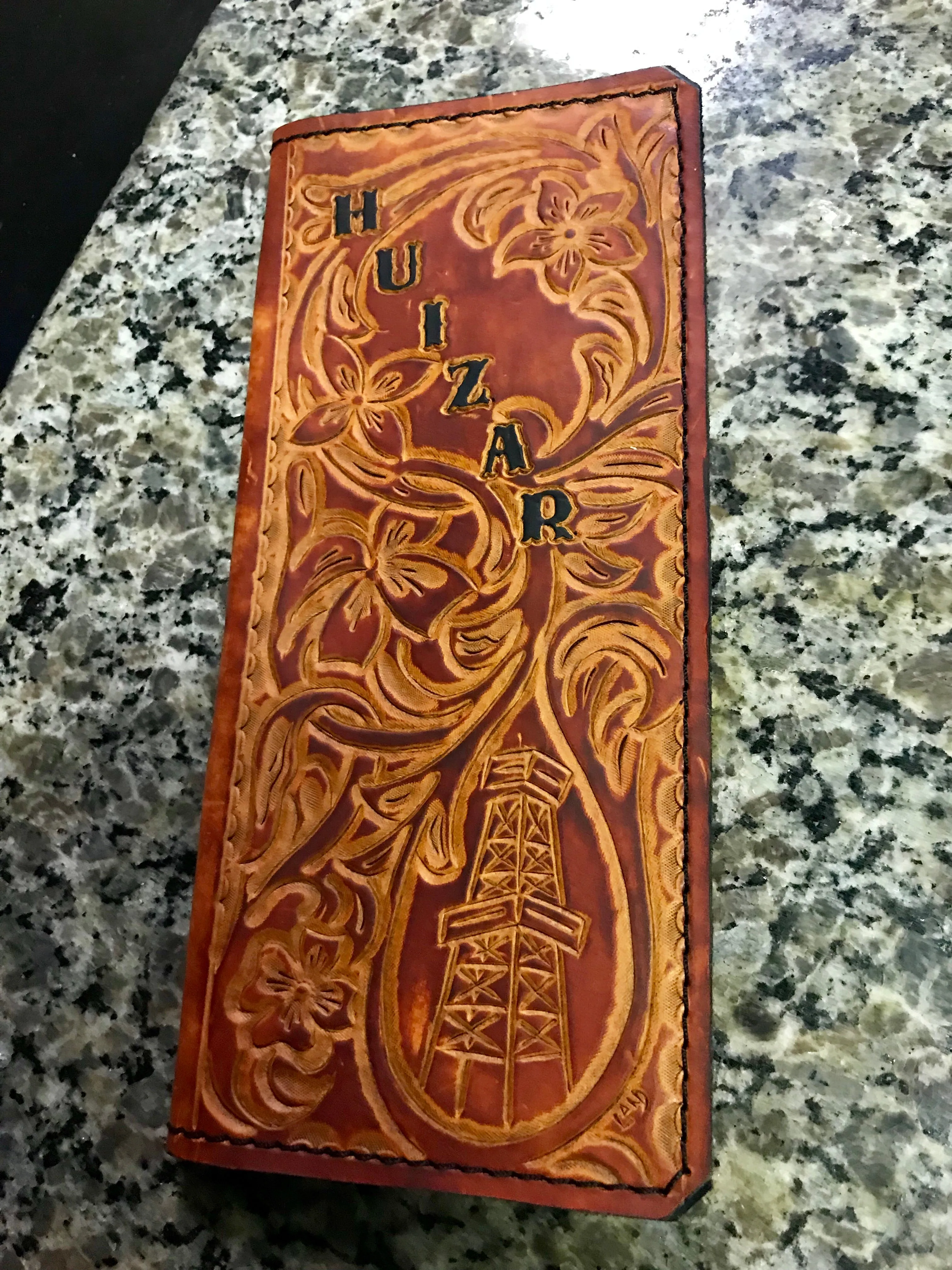 Custom Leather Tally Book (Hand-Tooled in Color)