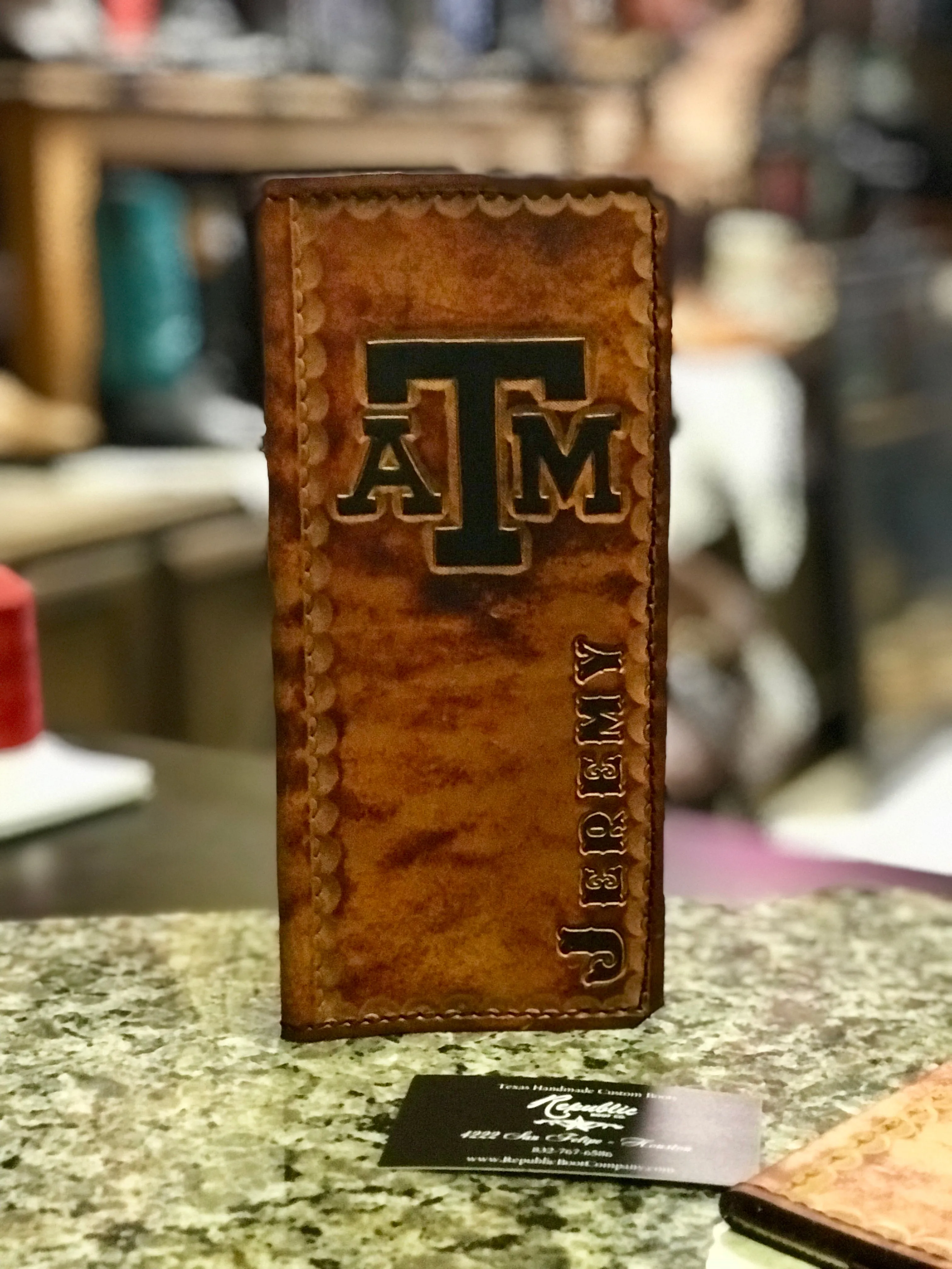 Custom Leather Tally Book (Hand-Tooled in Color)