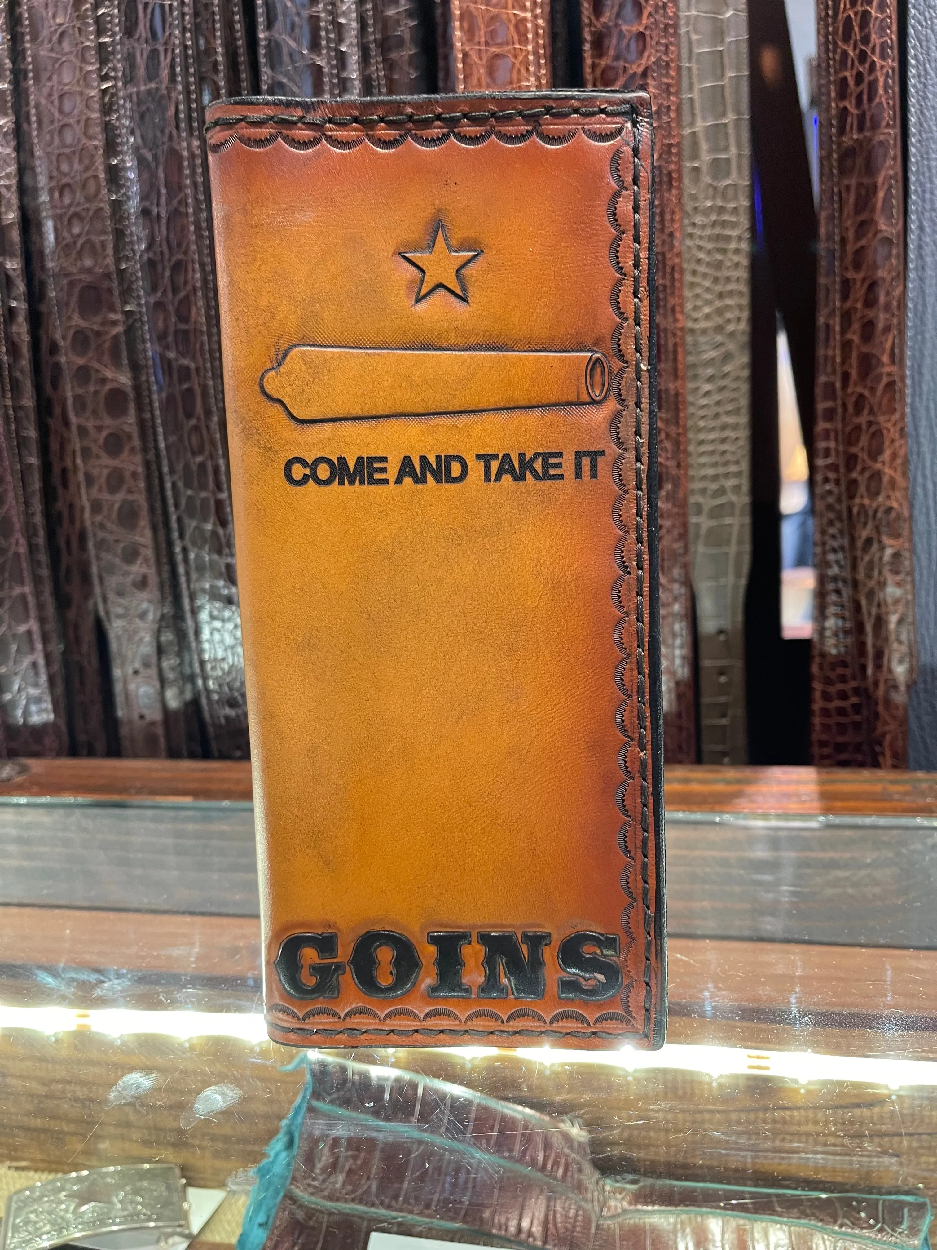 Custom Leather Tally Book (Hand-Tooled in Color)