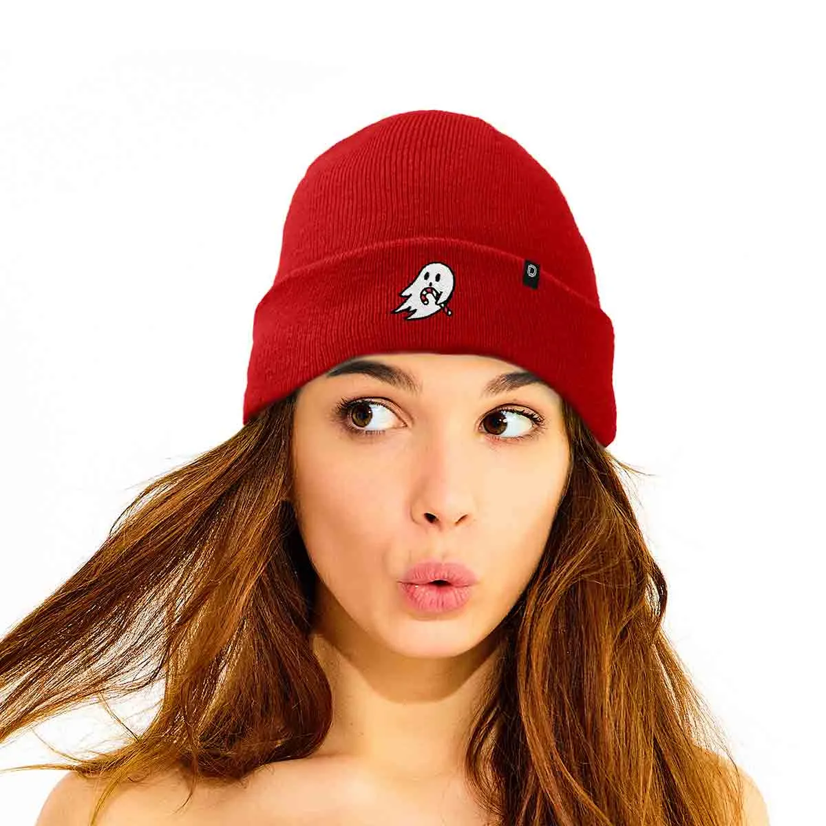 Dalix Candy Cane Ghost Beanie