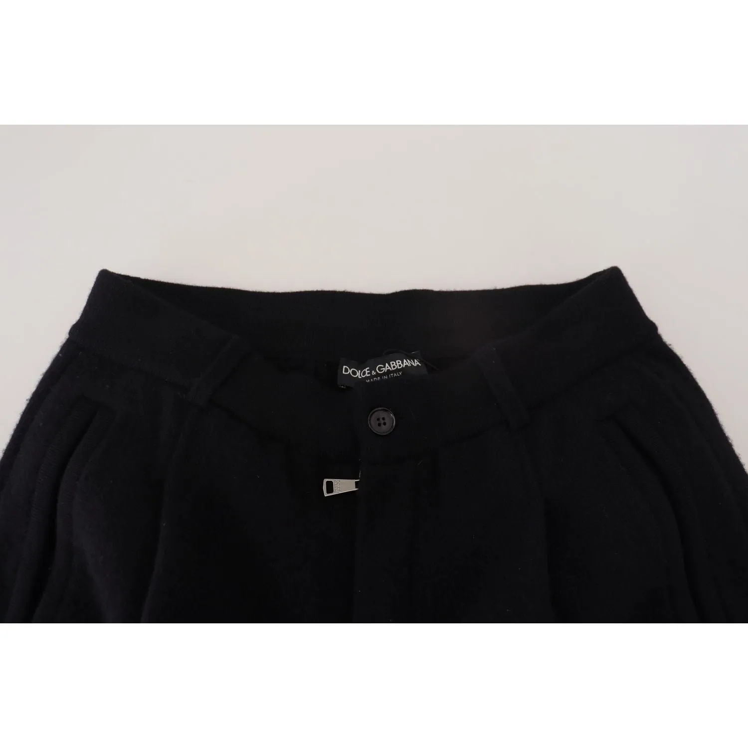 Dolce & Gabbana Elegant Black Tapered Wool Trousers