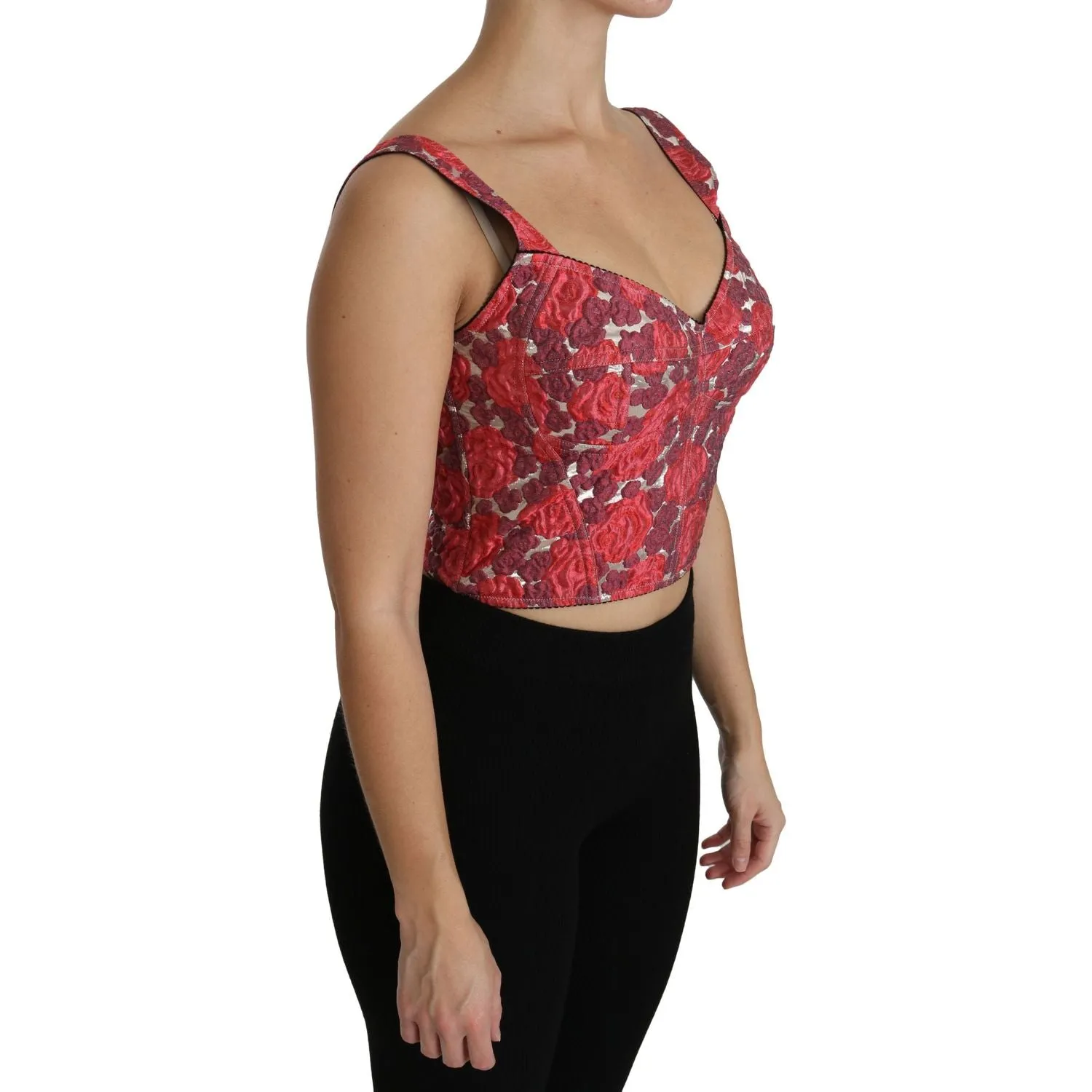 Dolce & Gabbana Elegant Floral Brocade Cropped Top