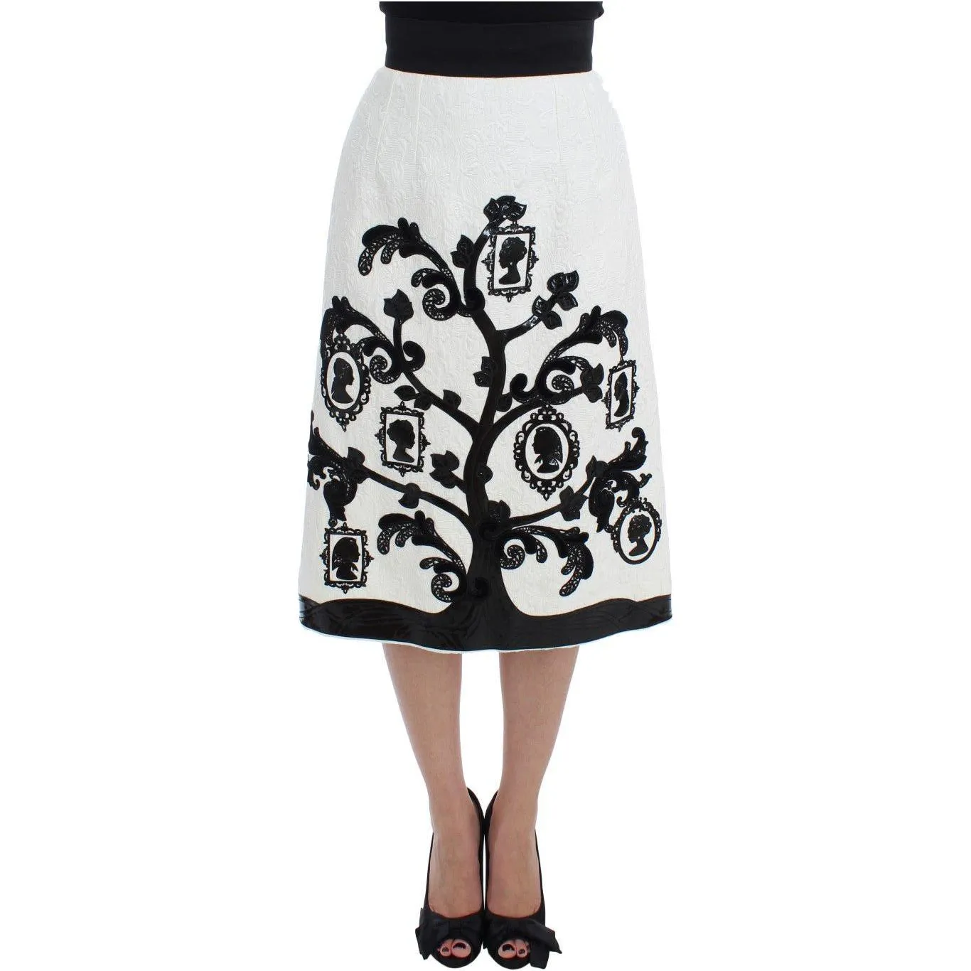 Dolce & Gabbana Elegant Floral Brocade High-Waist Skirt