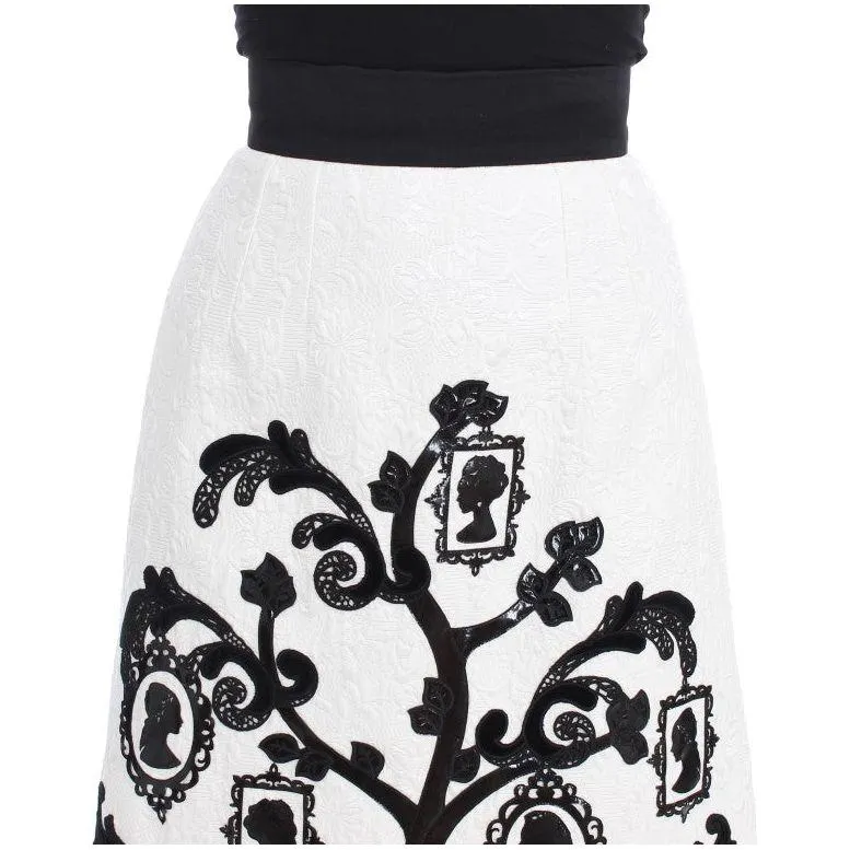 Dolce & Gabbana Elegant Floral Brocade High-Waist Skirt