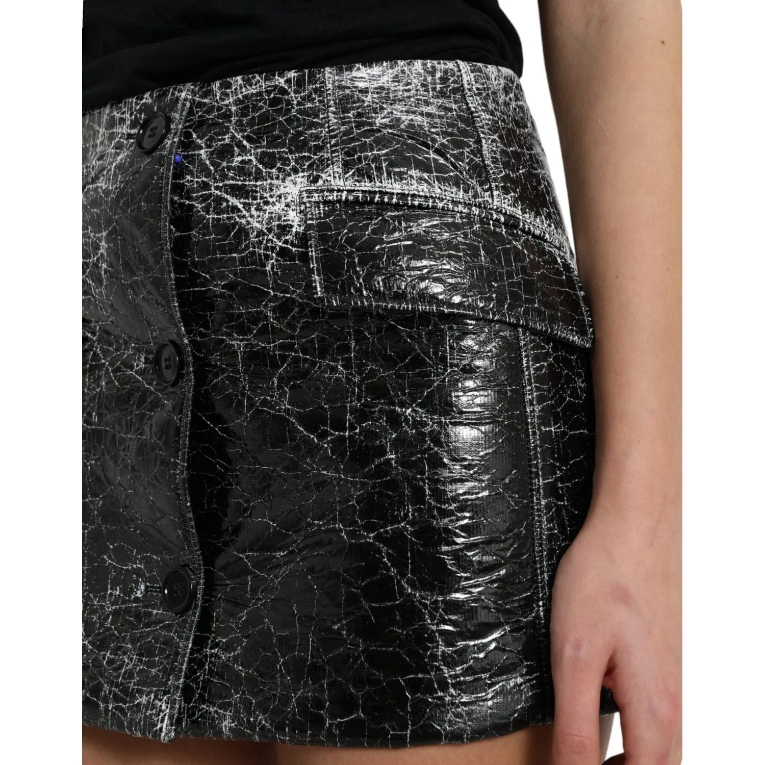 Dolce & Gabbana Elegant High Waist Mini Skirt in Black