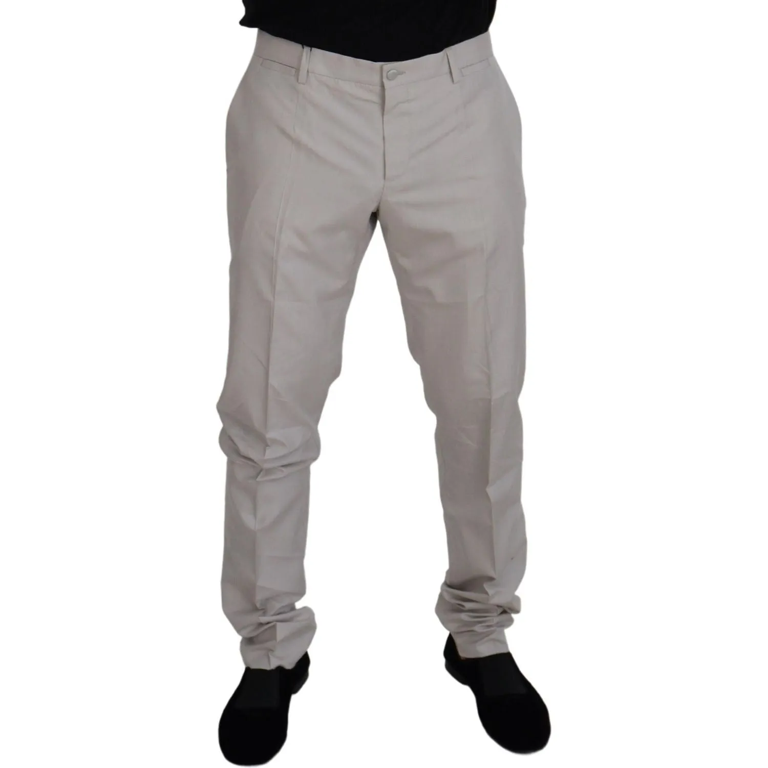 Dolce & Gabbana Elegant Off White Silk Blend Trousers