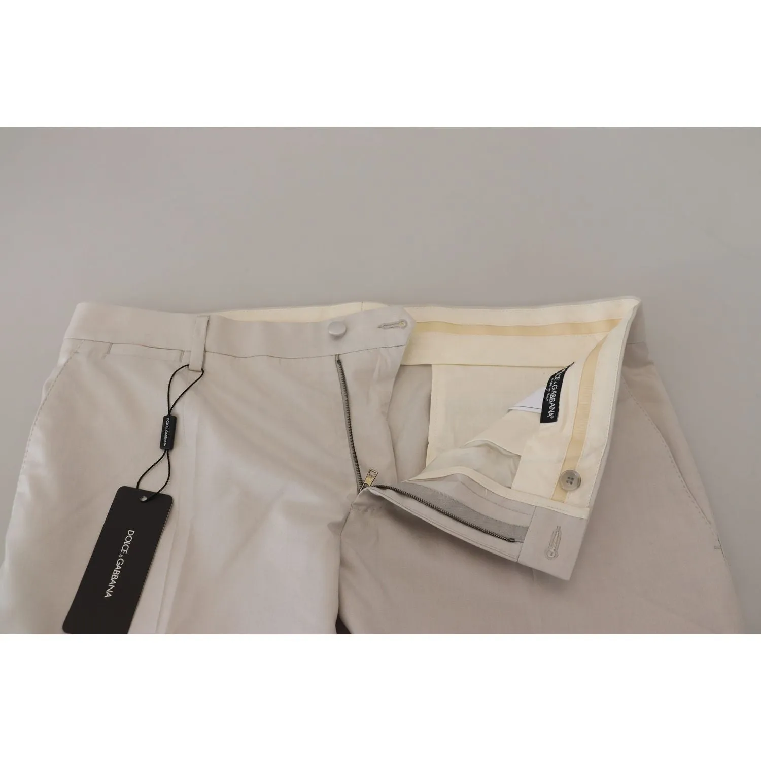 Dolce & Gabbana Elegant Off White Silk Blend Trousers