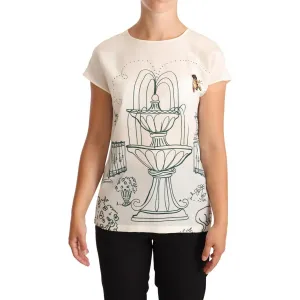 Dolce & Gabbana Elegant Silk Botanical Garden Fountain Tee