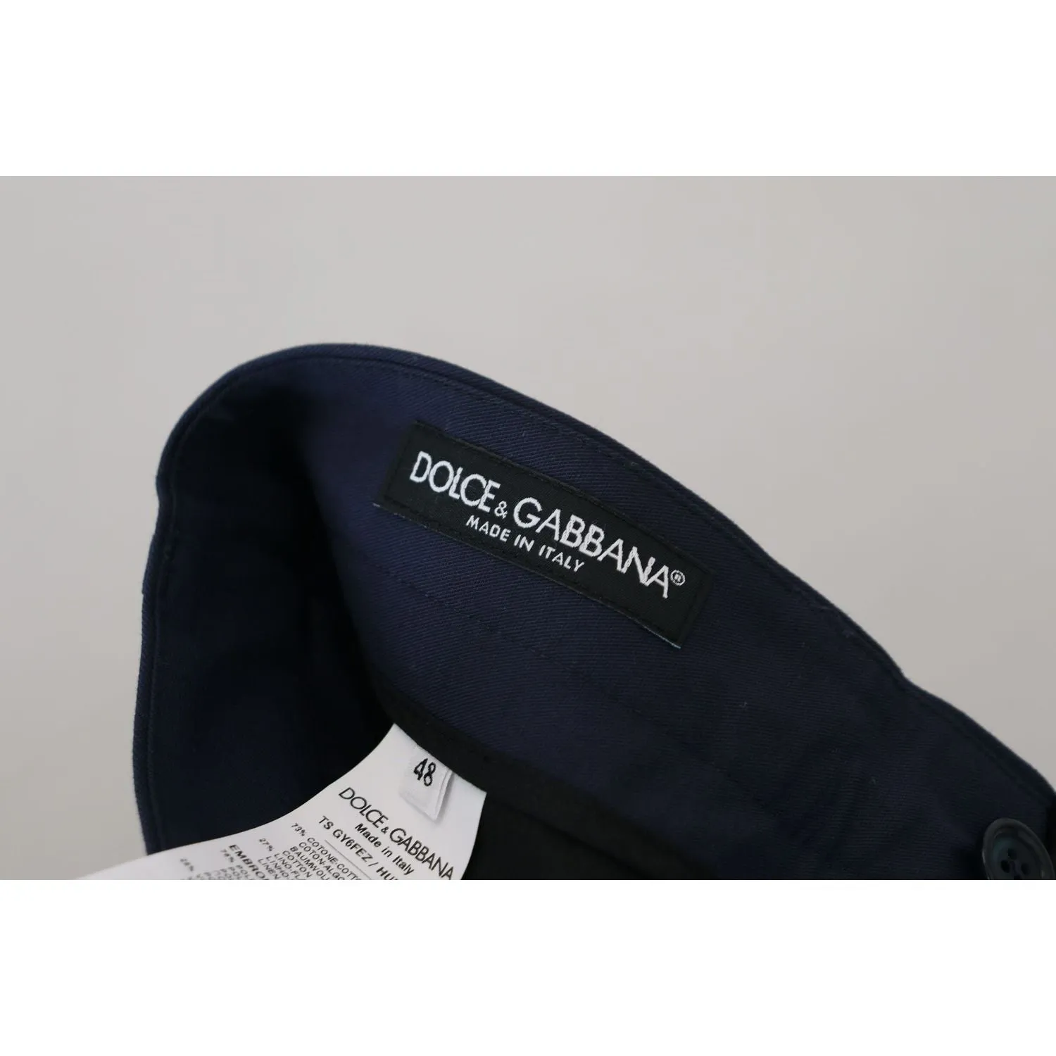 Dolce & Gabbana Elegant Slim Fit Blue Dress Pants