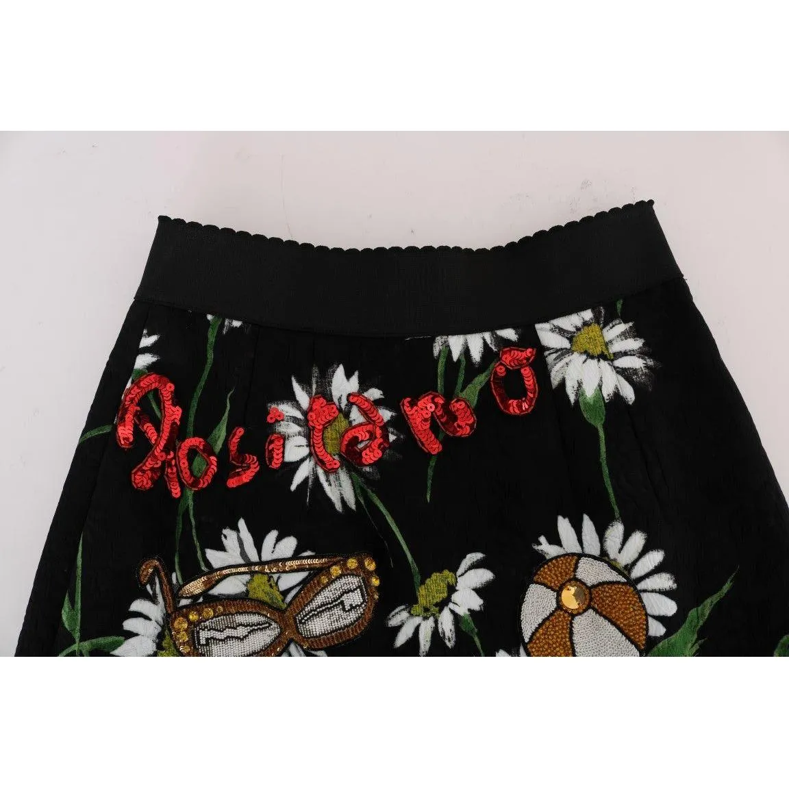 Dolce & Gabbana Embellished A-Line Mid-Calf Skirt