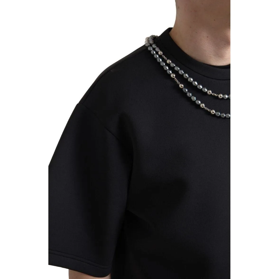 Dolce & Gabbana Embellished Neckline Casual T-Shirt