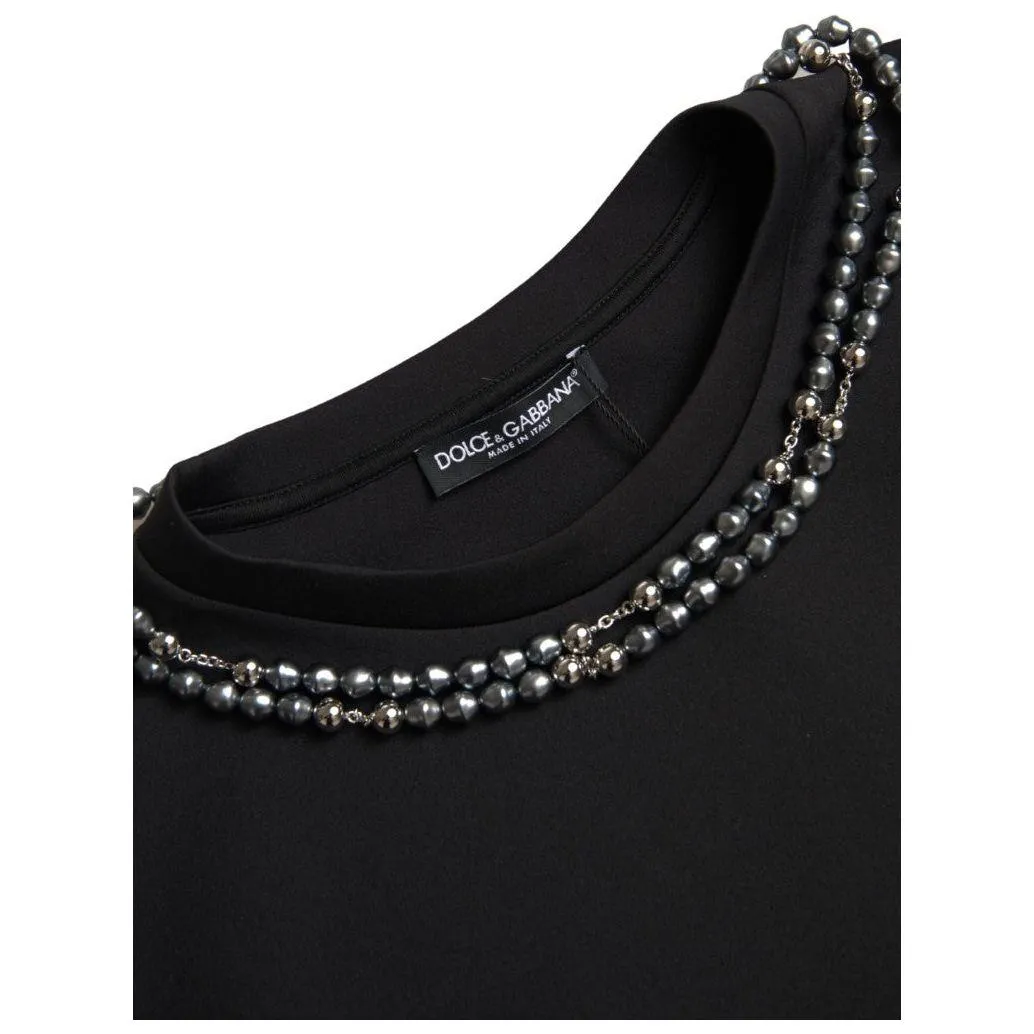 Dolce & Gabbana Embellished Neckline Casual T-Shirt