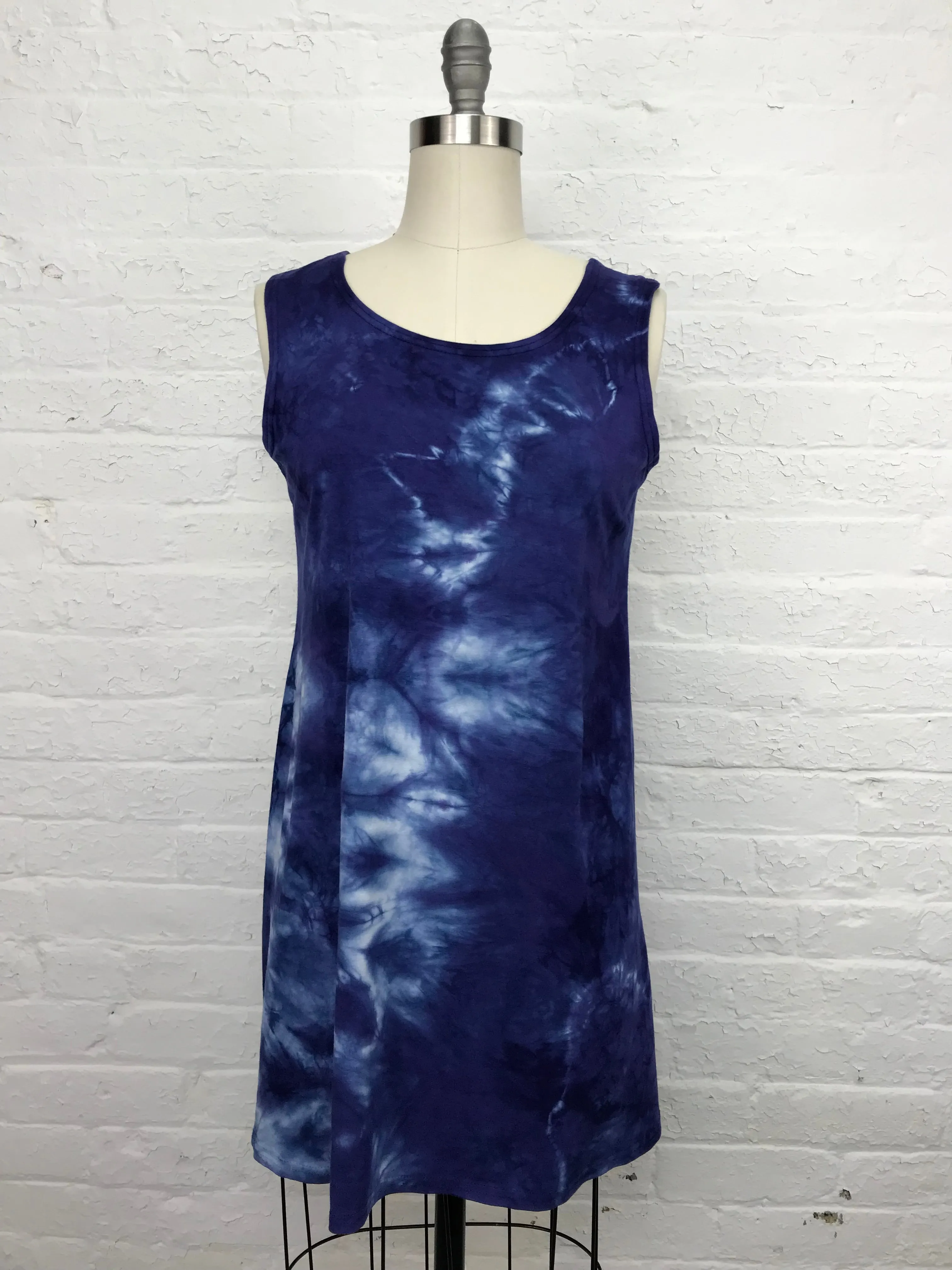 Eileen Mini Tank Tunic in Royal Navy Tangle