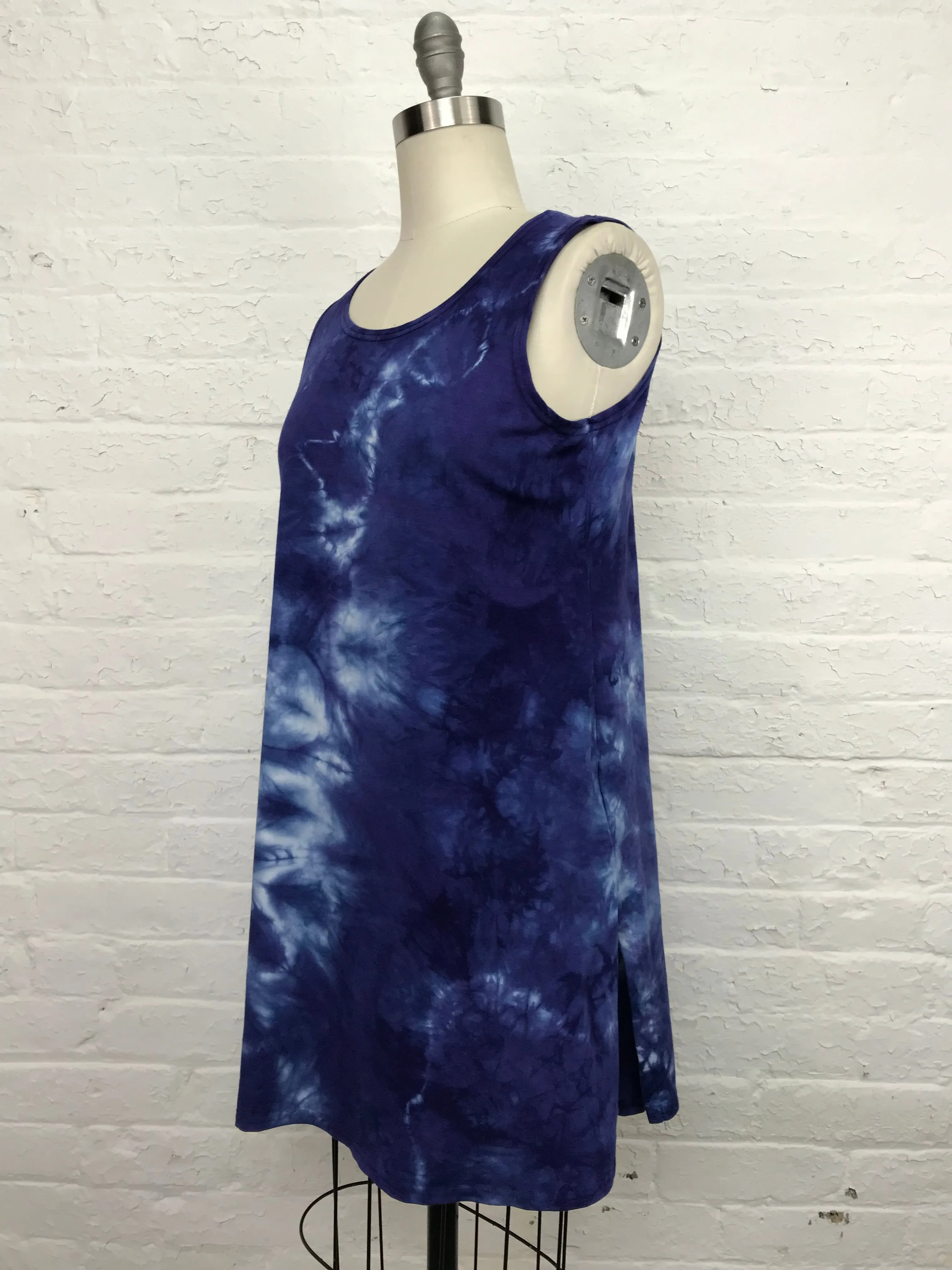 Eileen Mini Tank Tunic in Royal Navy Tangle