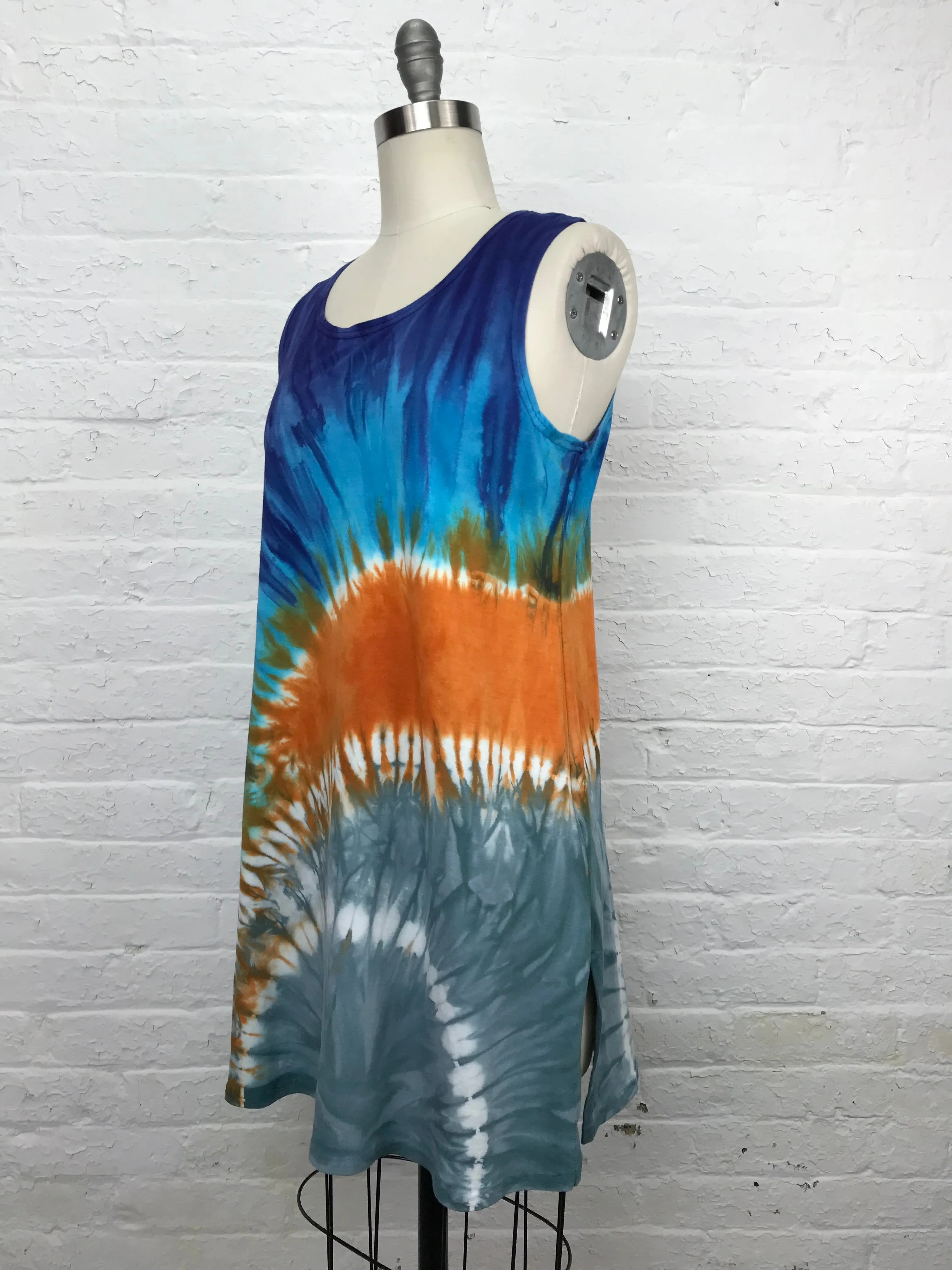 Eileen Mini Tank Tunic in Sunrise Over Clouds - Medium