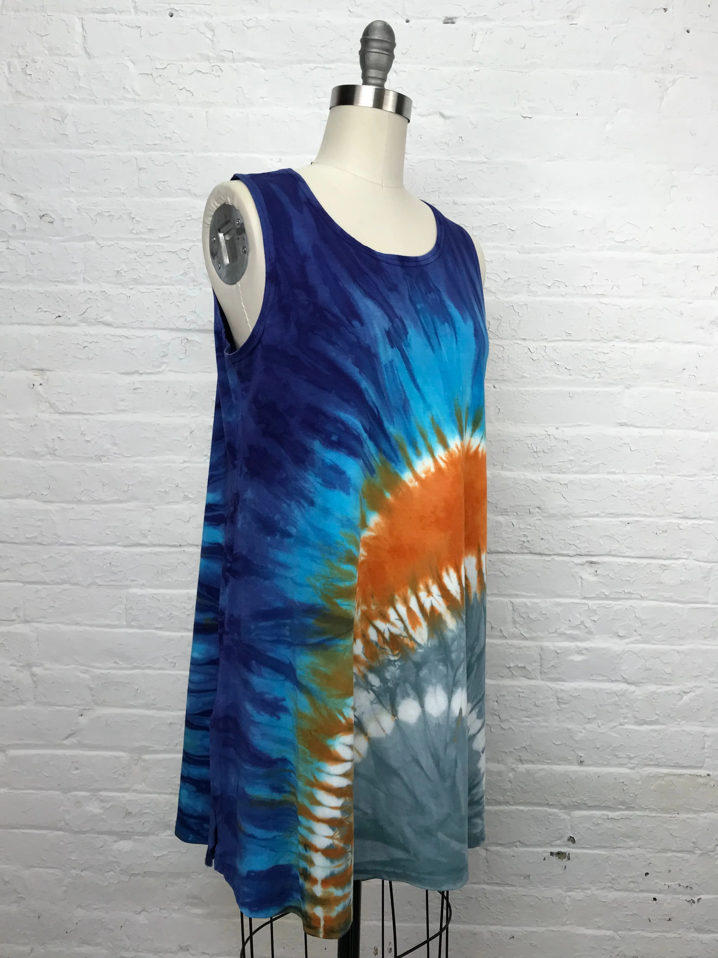 Eileen Mini Tank Tunic in Sunrise Over Clouds - Medium