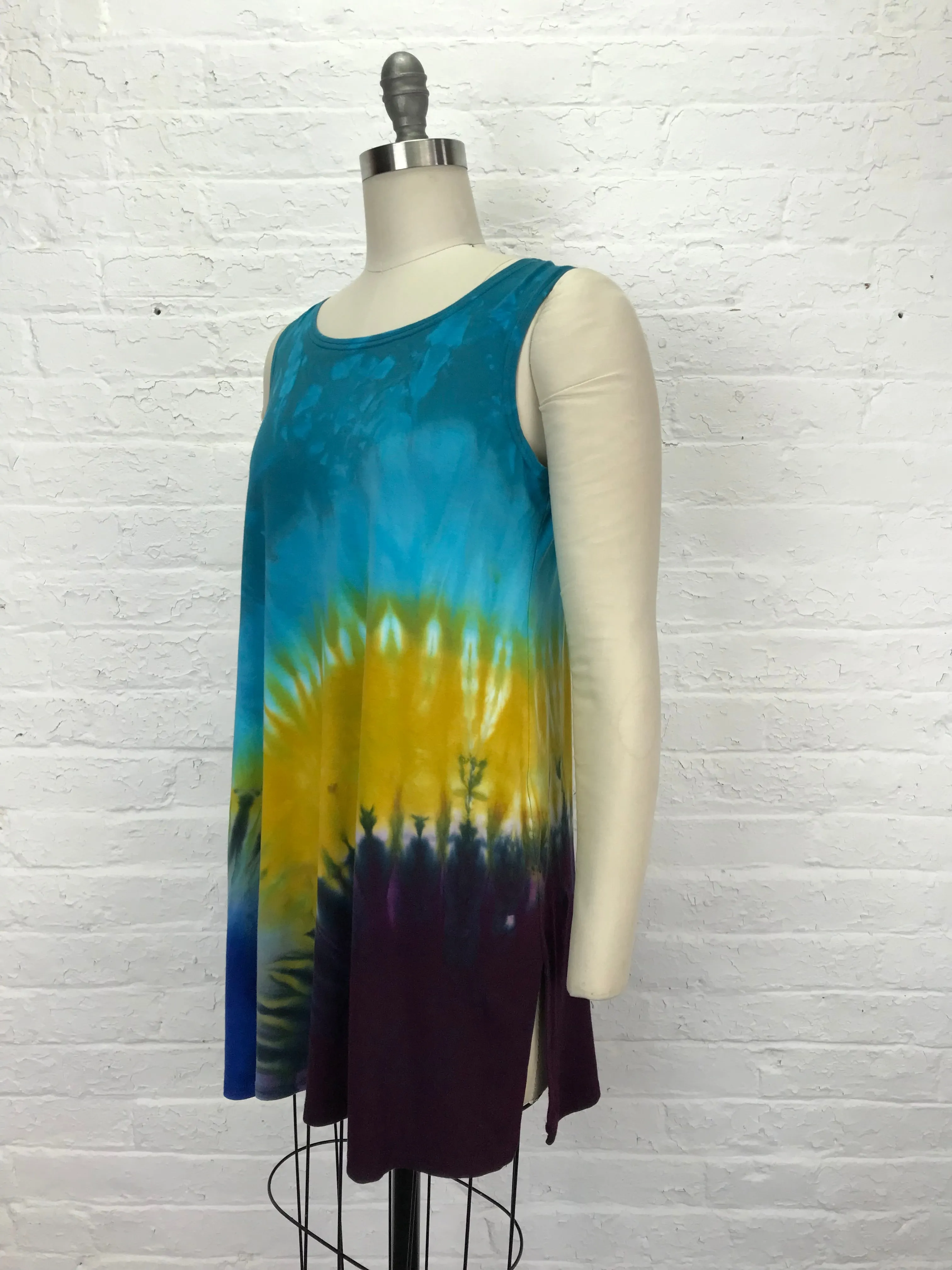 Eileen Mini Tank Tunic in Sunrise Over Colorful Clouds - Small