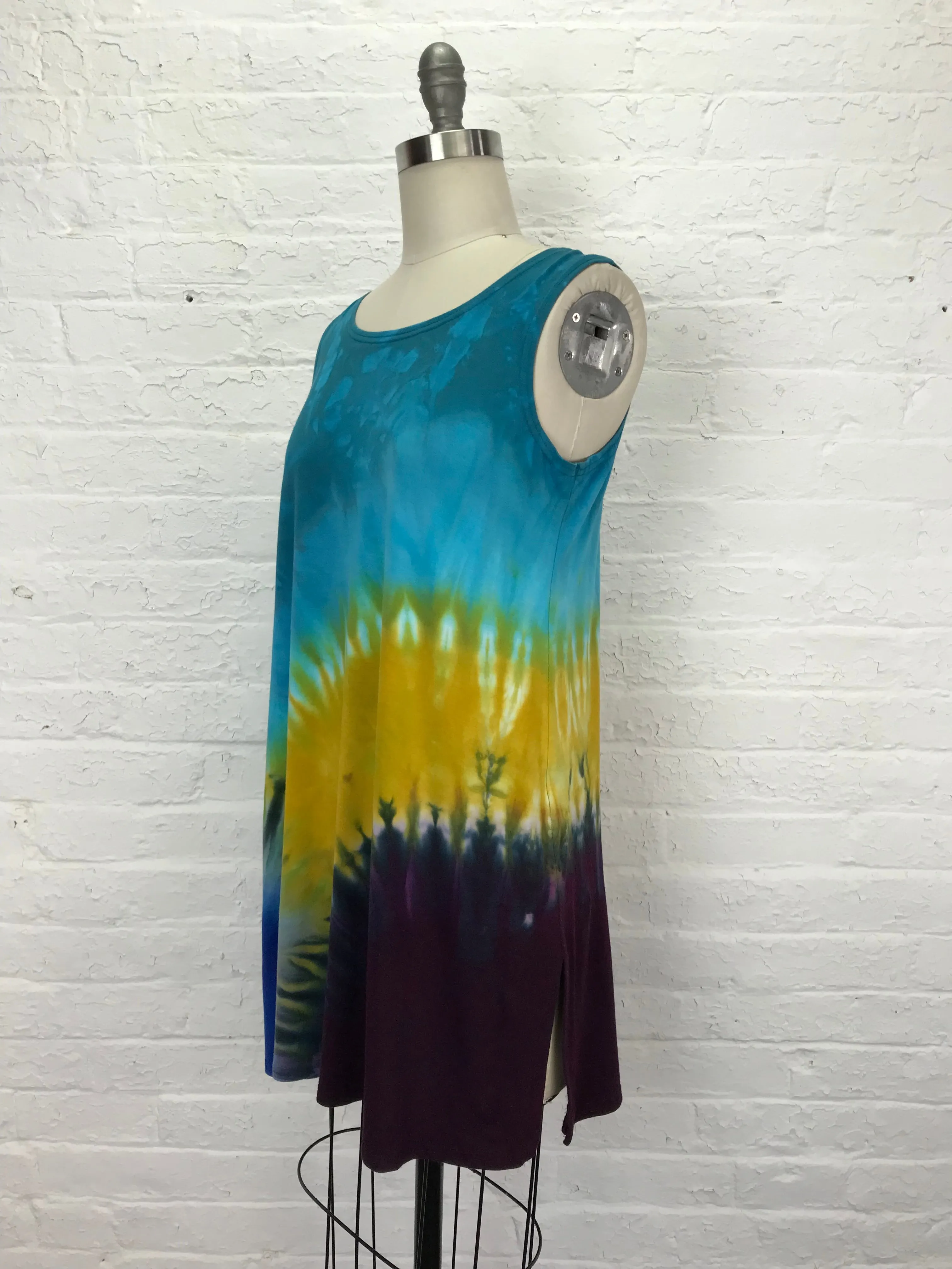 Eileen Mini Tank Tunic in Sunrise Over Colorful Clouds - Small