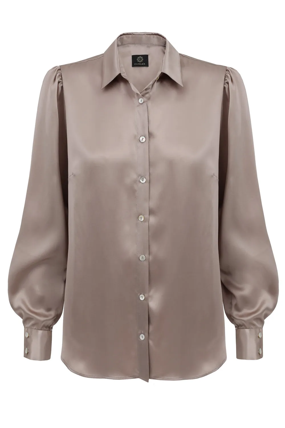 Enteliér Silk Shirt Taupe