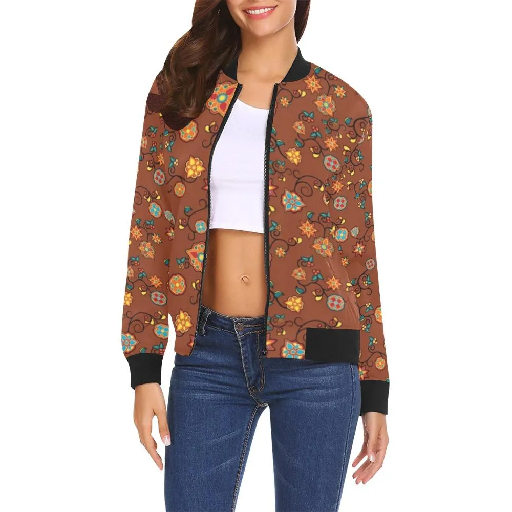 Fire Bloom Shade Bomber Jacket for Women