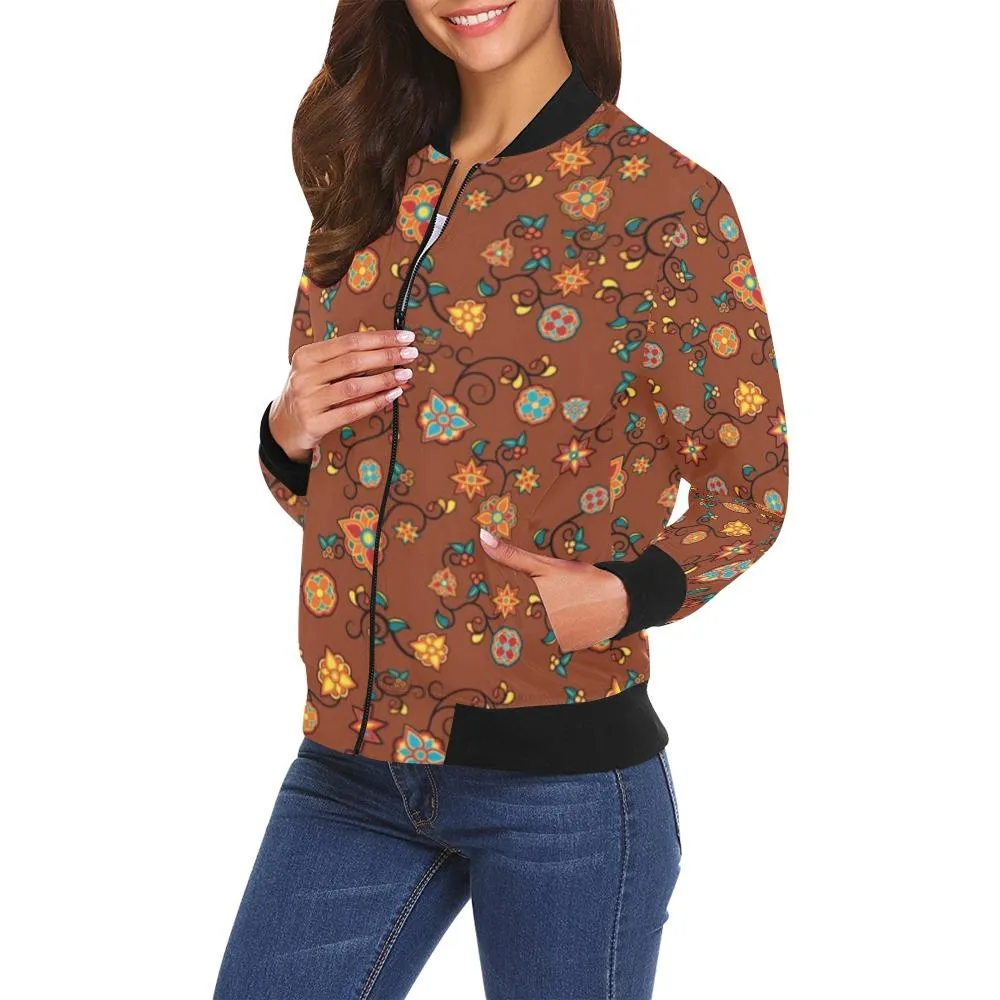 Fire Bloom Shade Bomber Jacket for Women