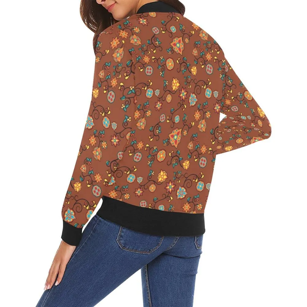 Fire Bloom Shade Bomber Jacket for Women