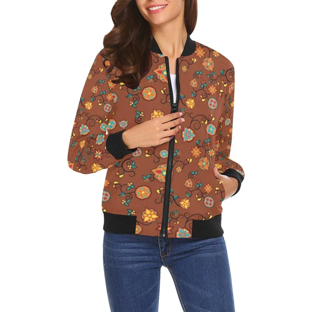 Fire Bloom Shade Bomber Jacket for Women