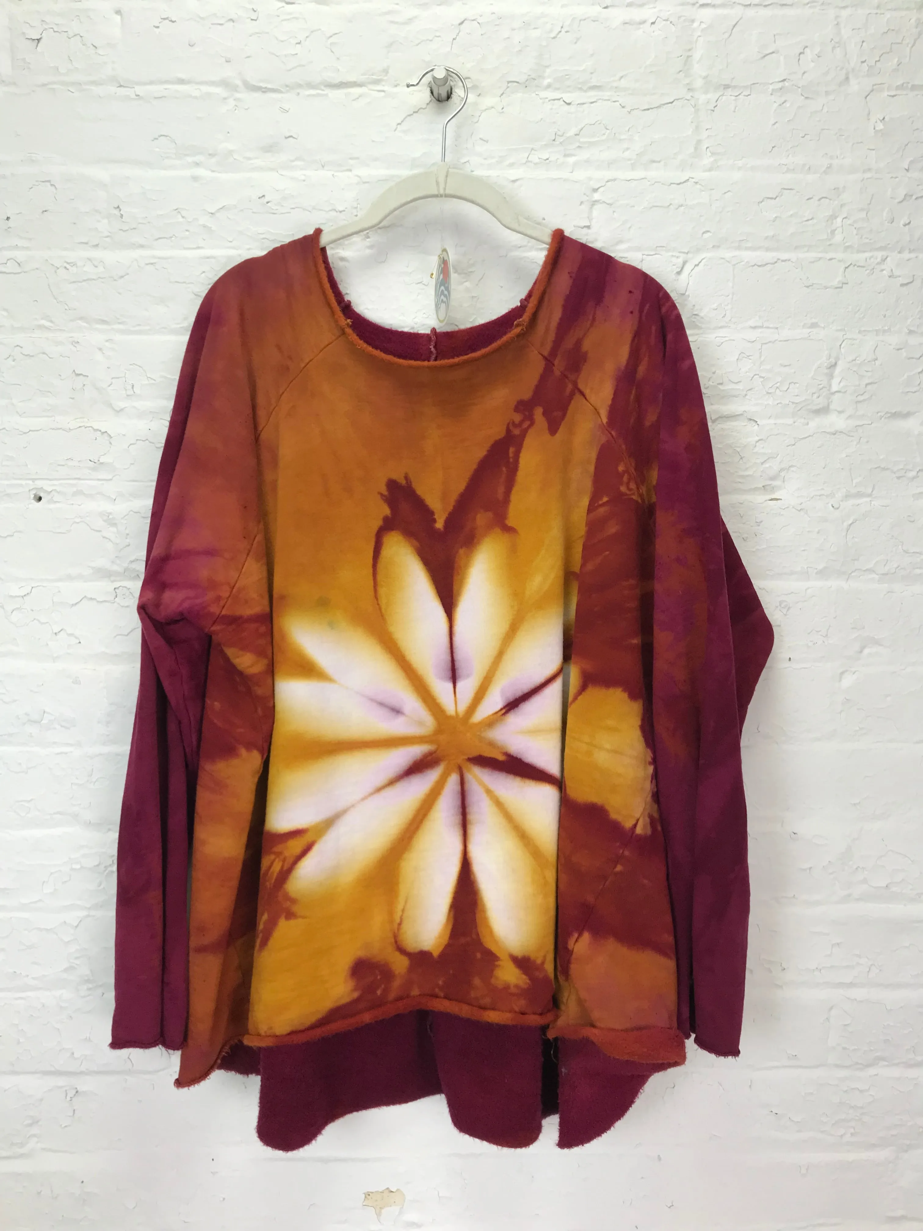 Fleece Raglan Sweatshirt in Gold Copper Chrysanthemum