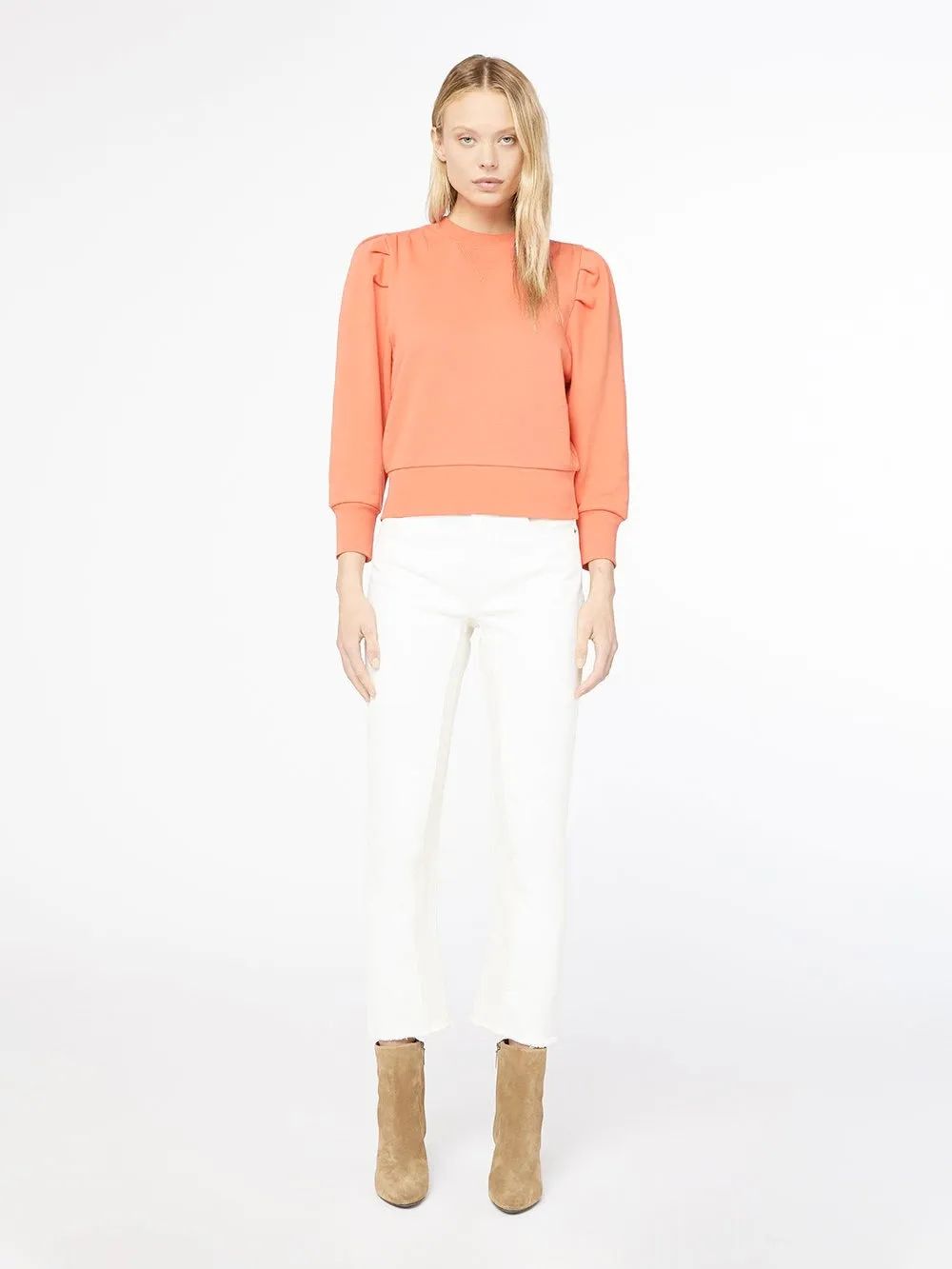 Frame - Shirred Sweatshirt in Sunkist