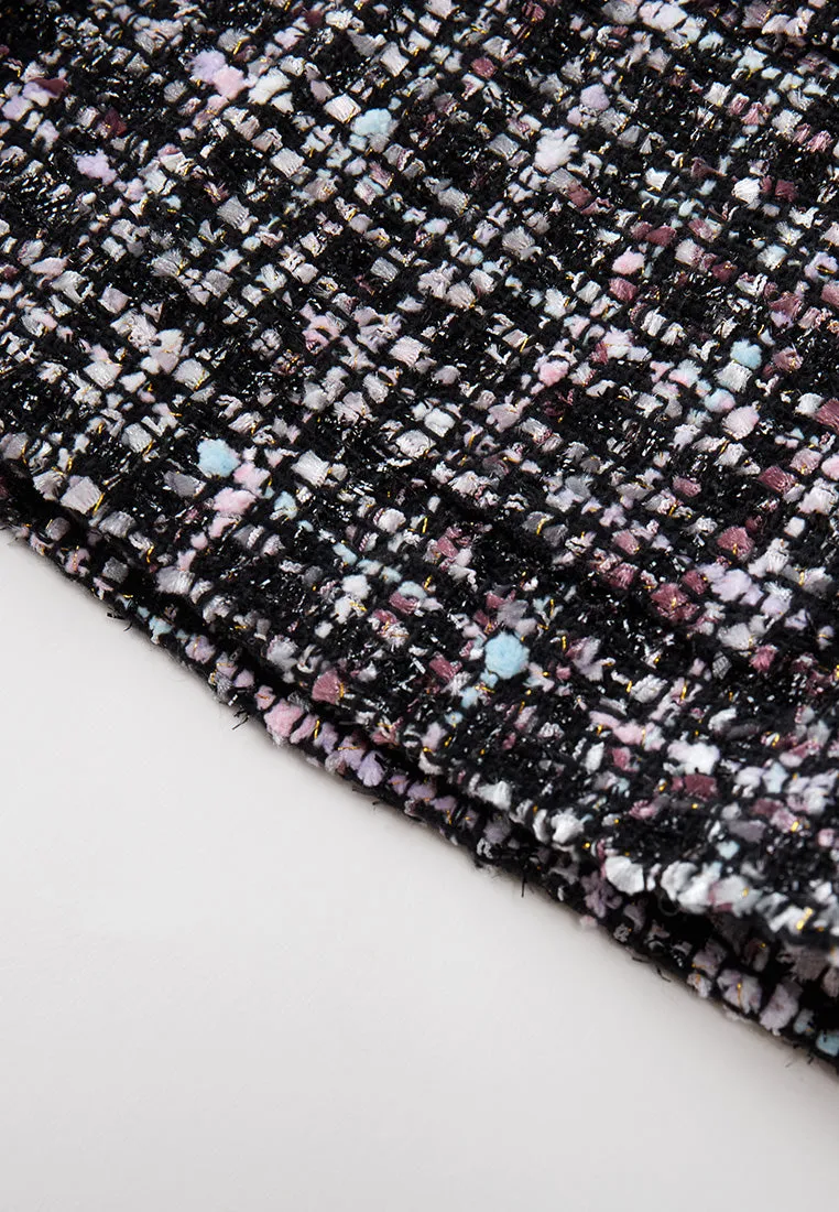 Frayed-detail Contrasting-trim mixed tweed Waistcoat