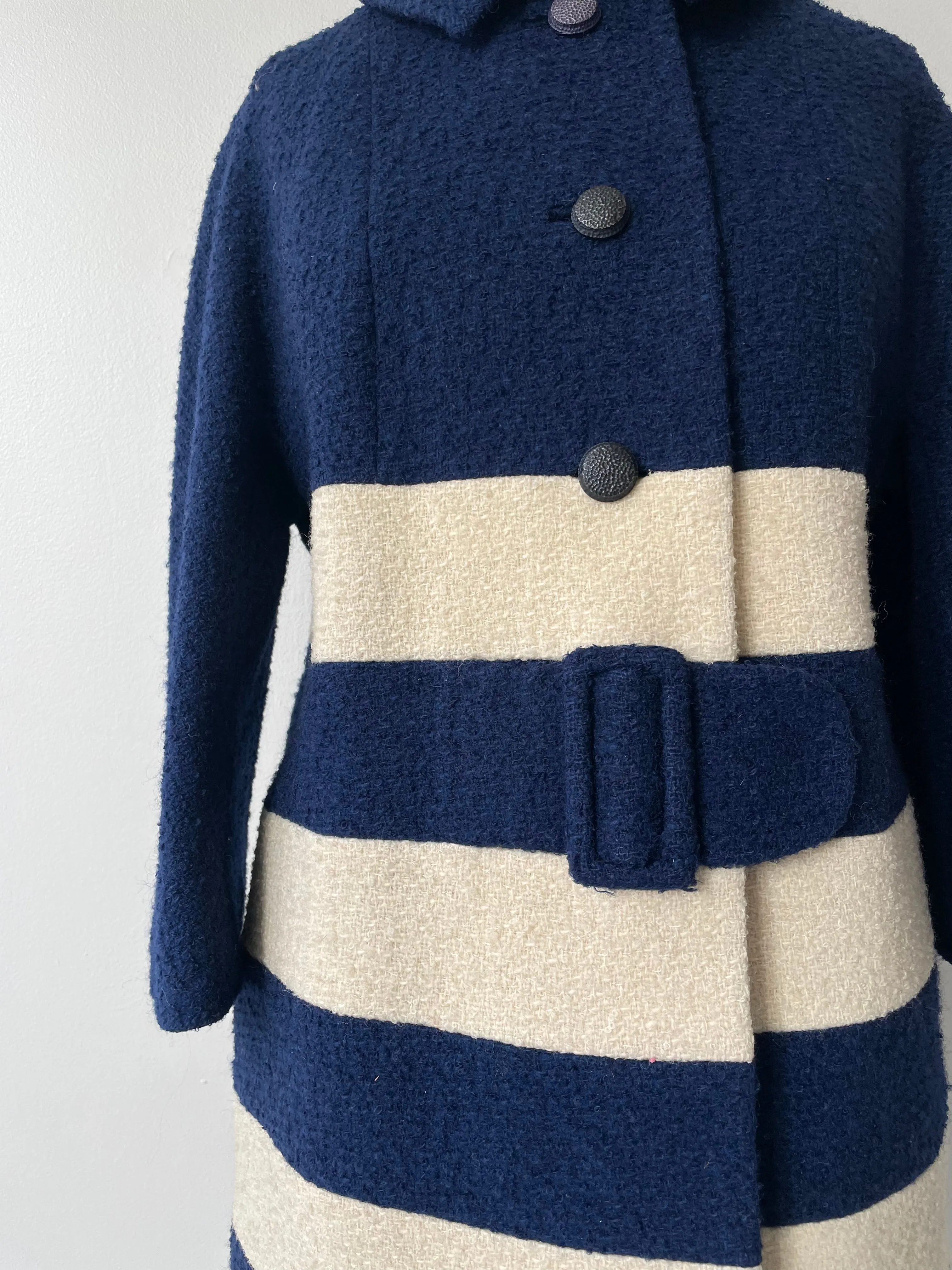 Gabby Stripe Wool Coat | 1960s