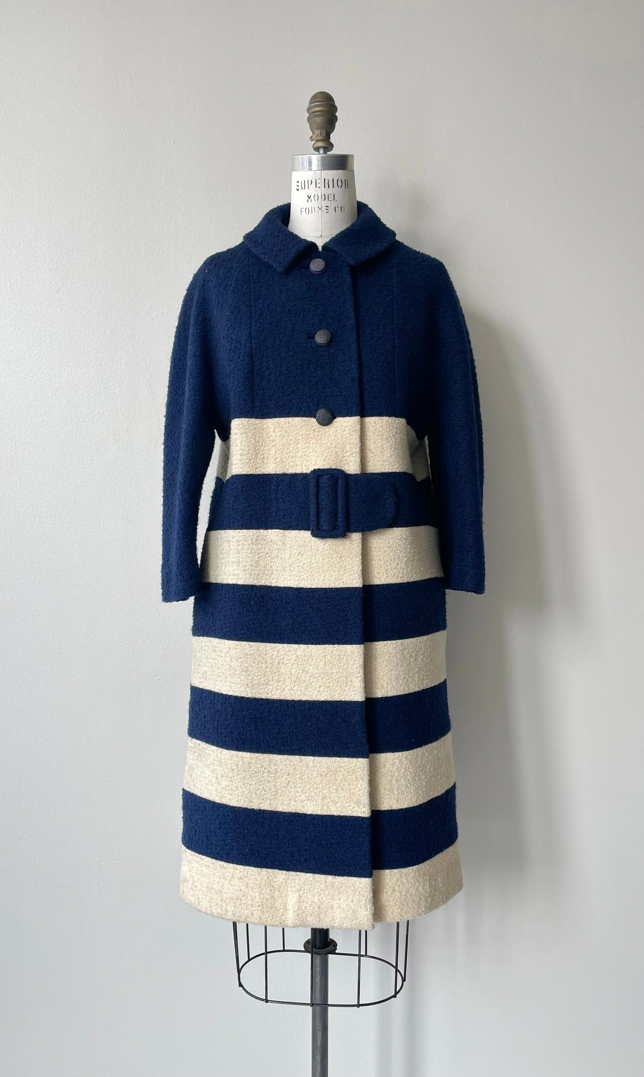 Gabby Stripe Wool Coat | 1960s