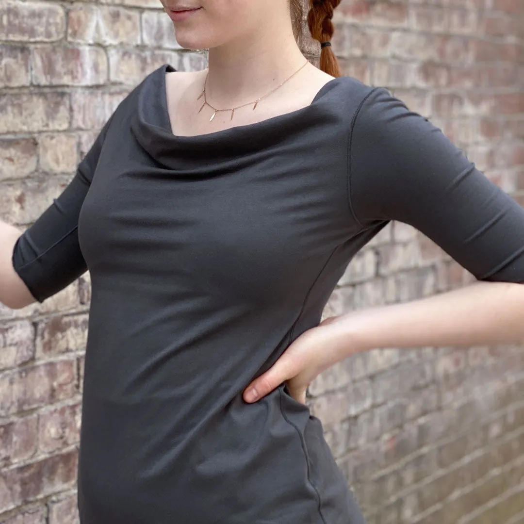 GRACE cowl neck half sleeve top