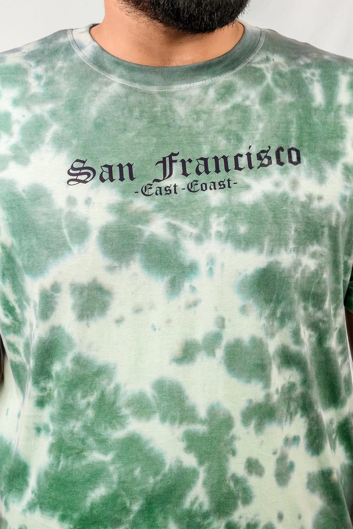 Green Tie Dye Graphic T-shirt (Plus Size) - S24 - MT0358P