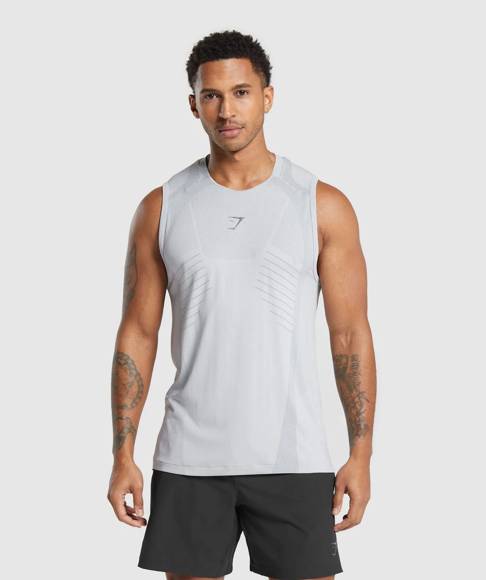 Gymshark Apex Seamless Tank - Light Grey/Medium Grey